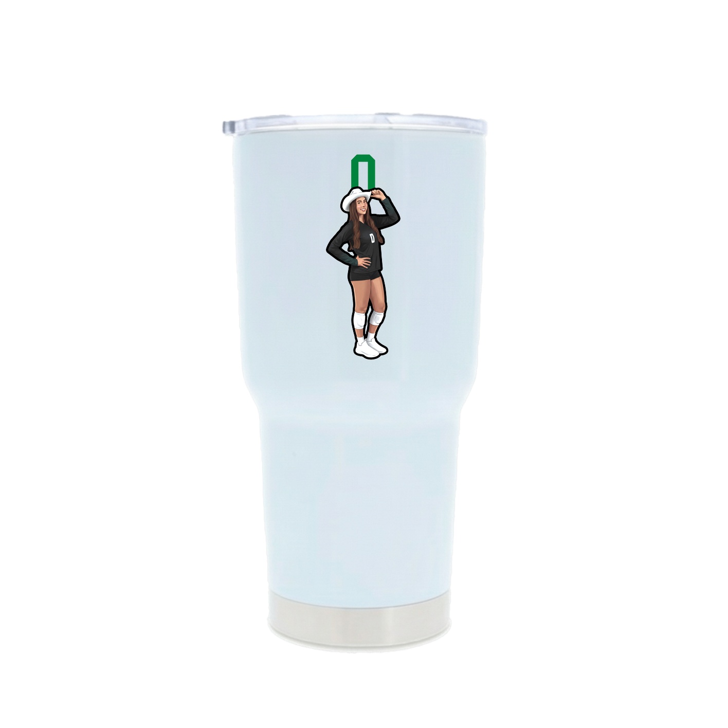 30oz Stainless Steel Tumbler — Number Top in White