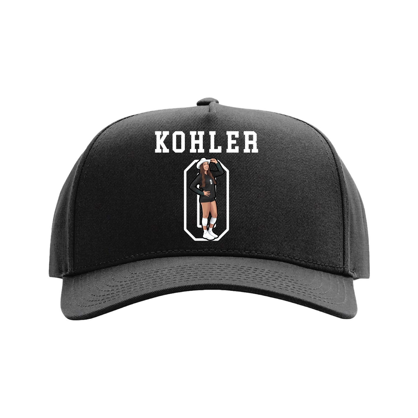 Full Fabric Five-Panel Champ Cap — Shirsey in Black