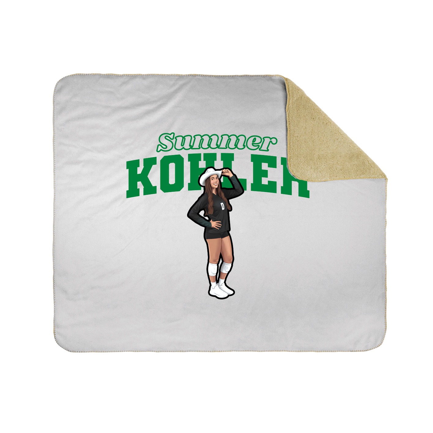Throw Blanket — Name Arch in White