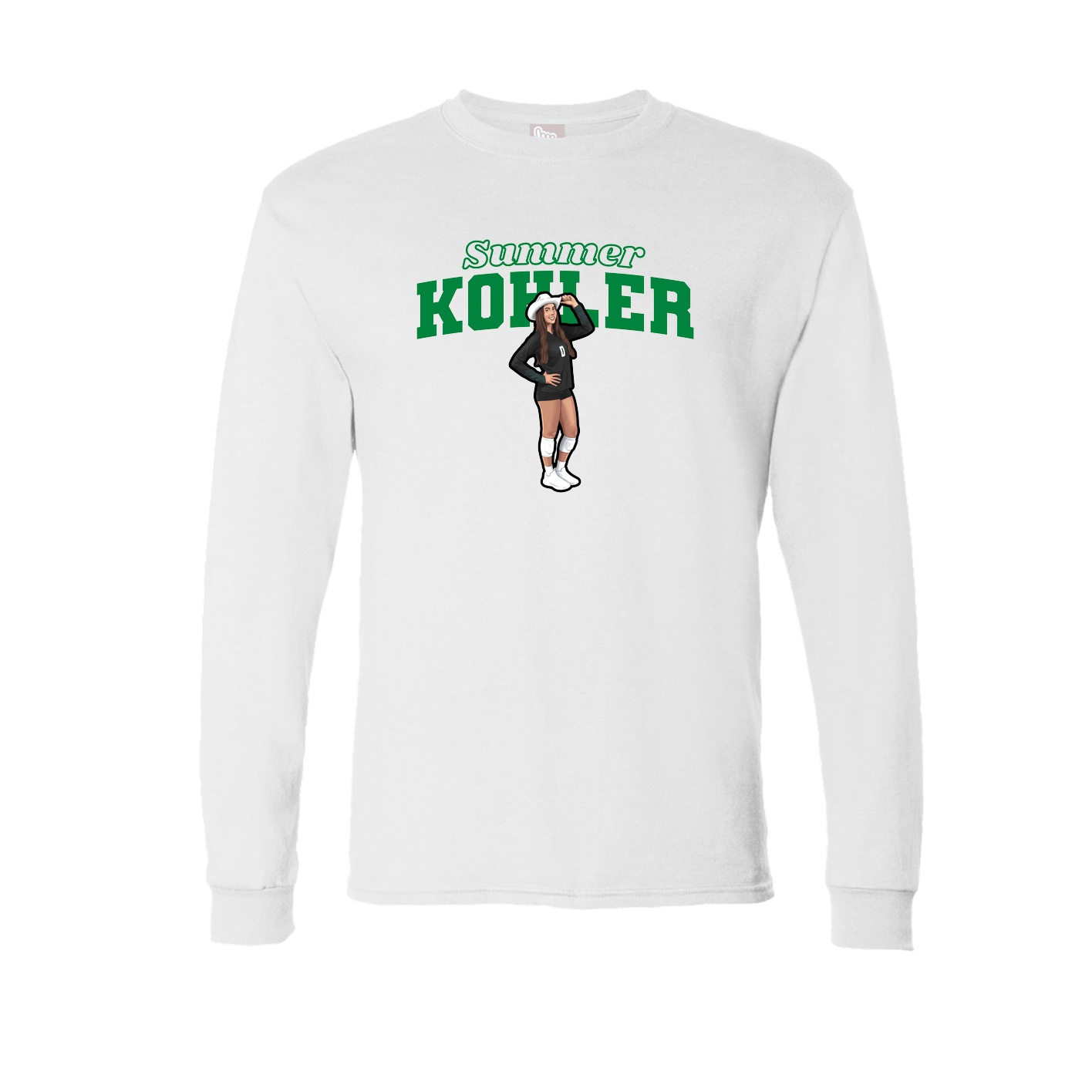 Long Sleeve Tee — Name Arch in White