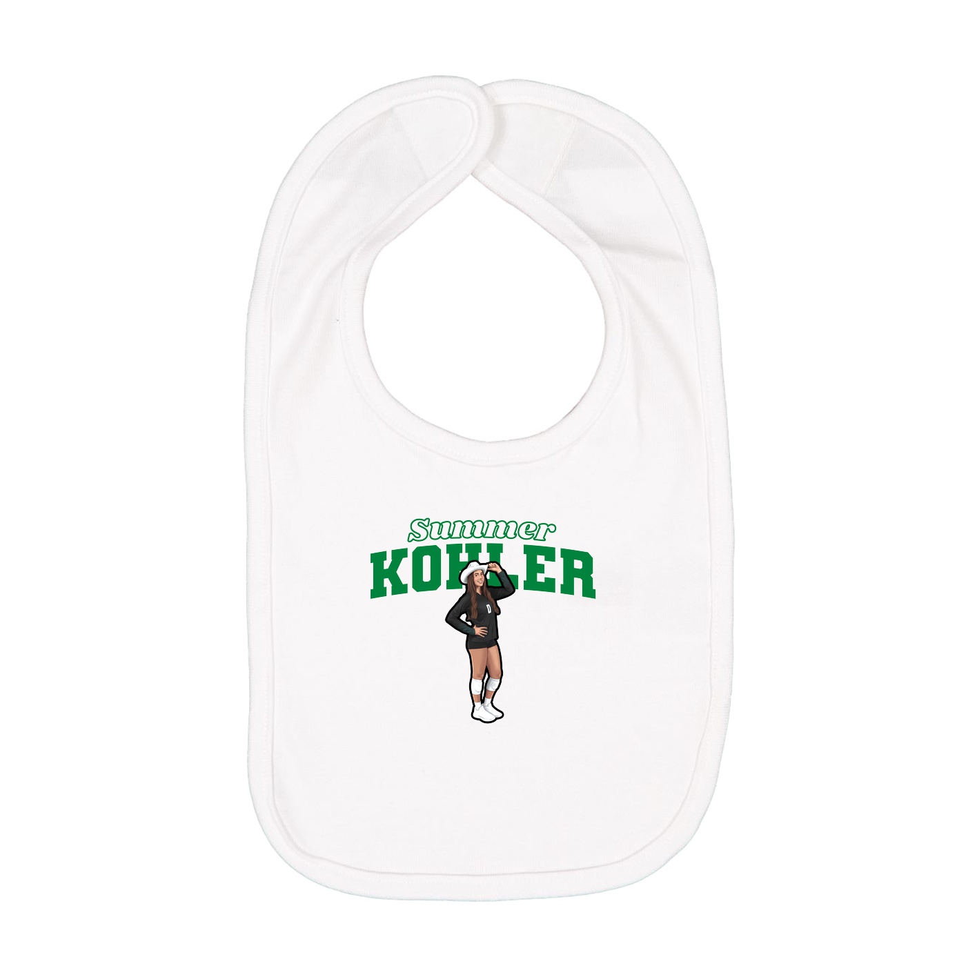 Infant Bib — Name Arch in White
