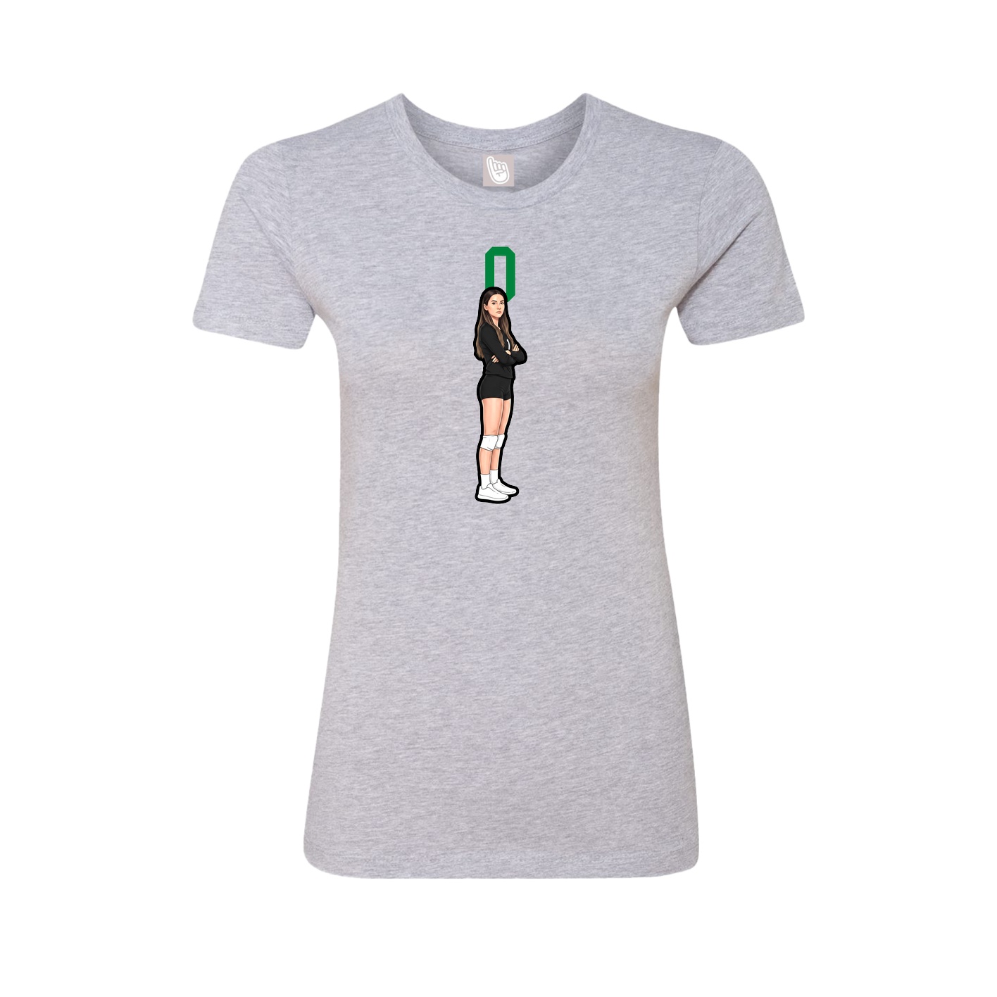Fitted Women's Tee — Number Top in Grey