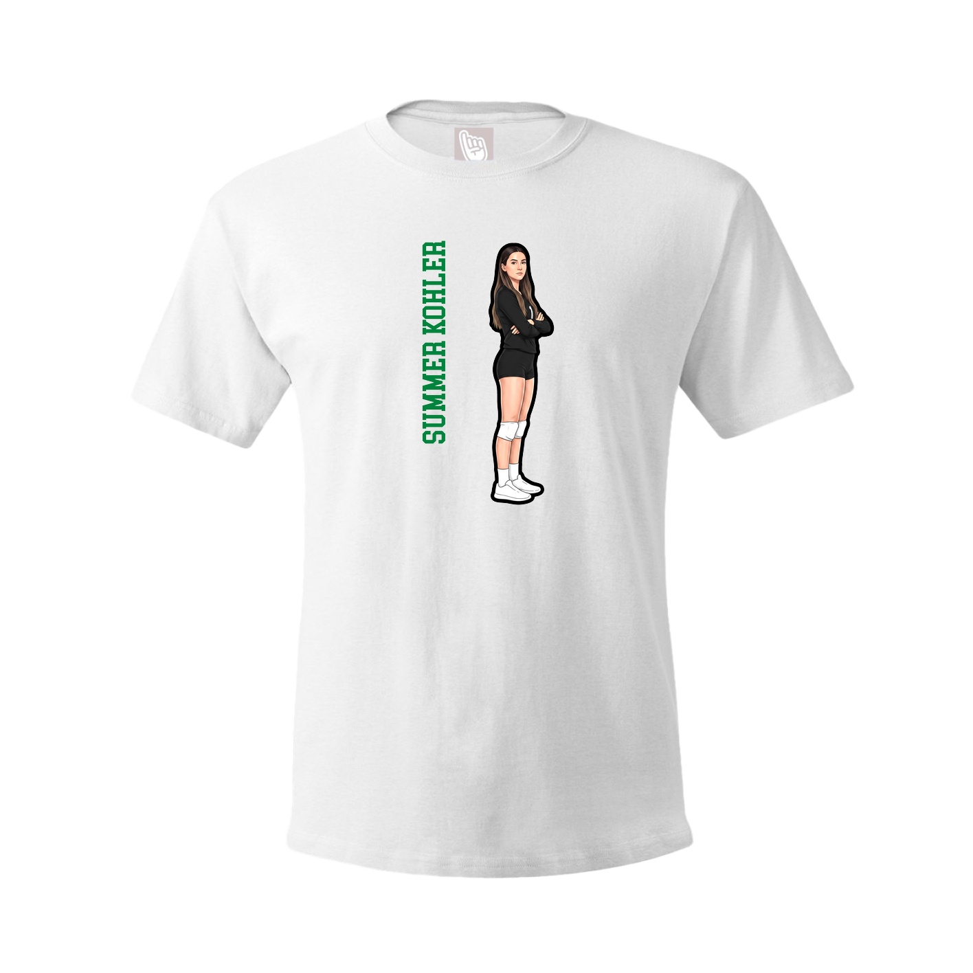 Tee — Name Vertical in White