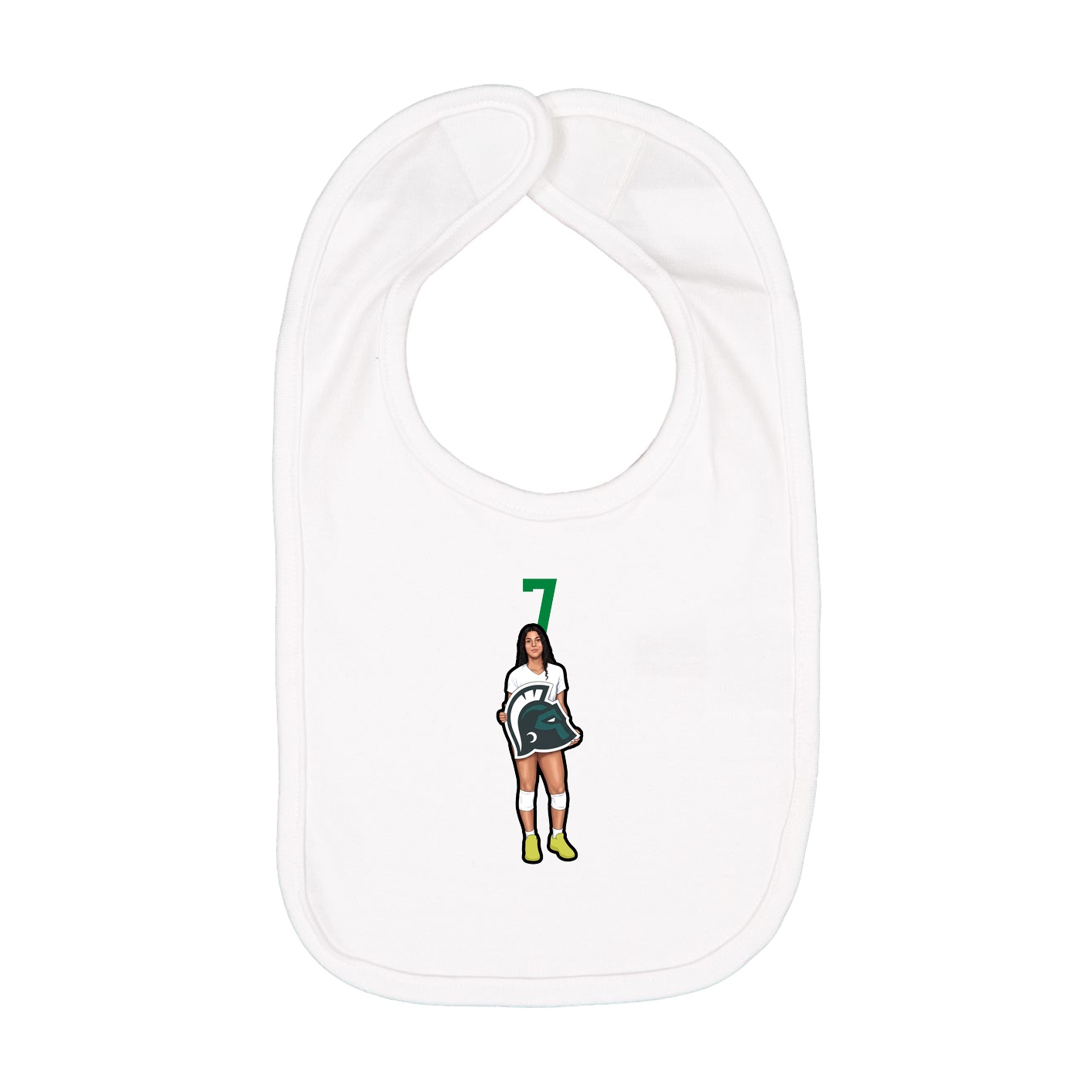 Infant Bib — Number Top in White