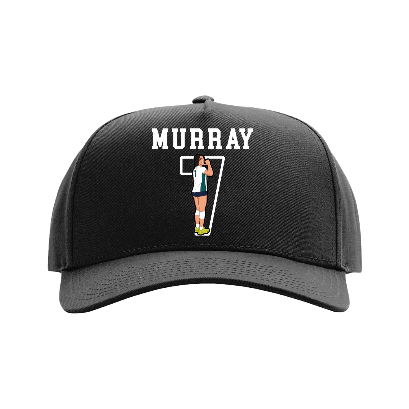 Full Fabric Five-Panel Champ Cap — Shirsey in Black