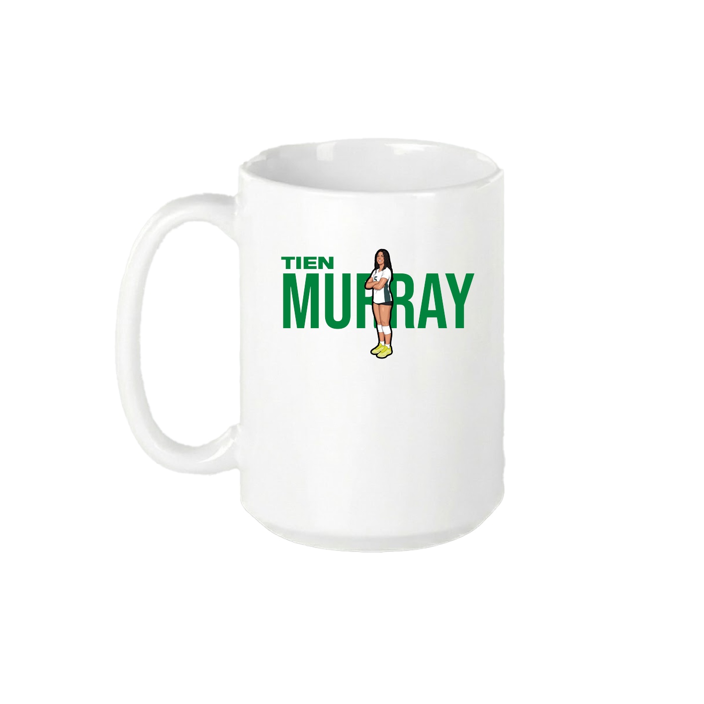 15oz Coffee Mug — Player Name in White