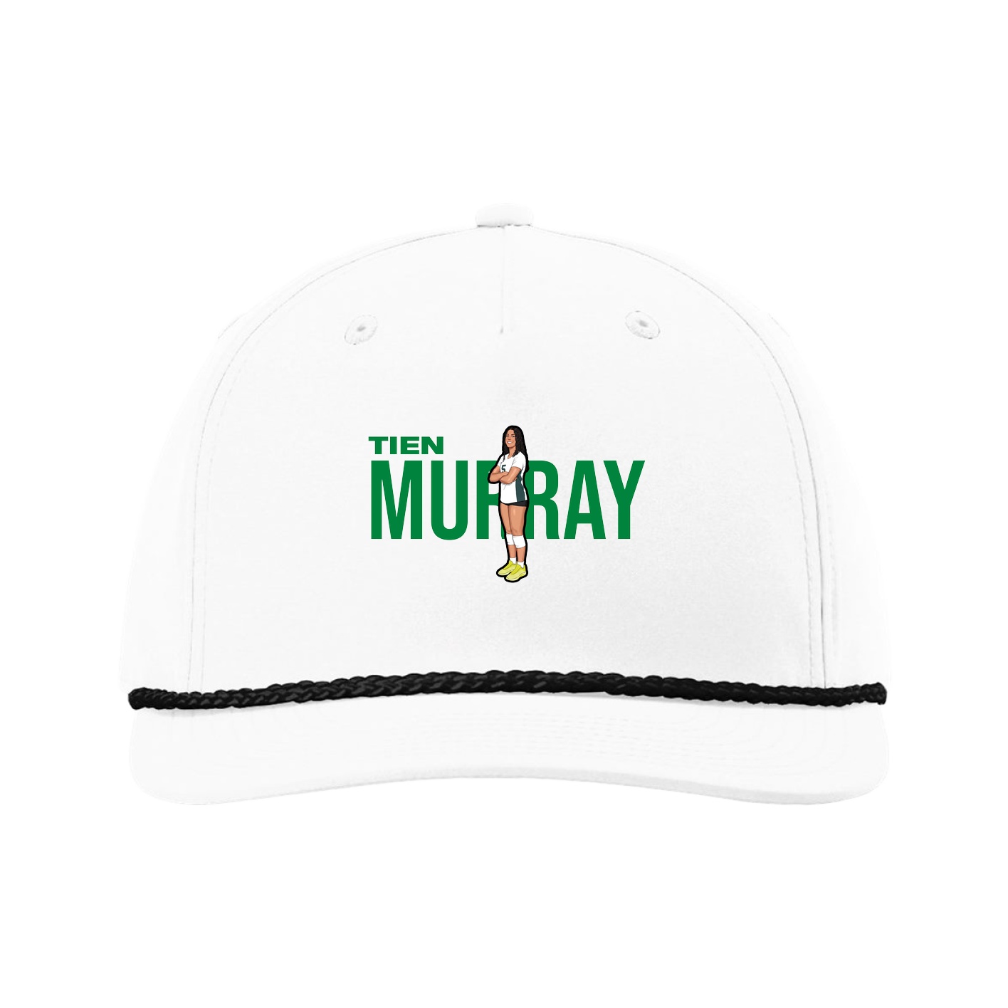 Five-Panel Classic Rope Cap — Player Name in White