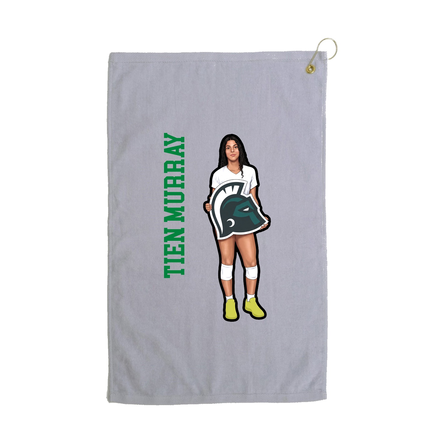 Golf Towel — Name Vertical in Grey