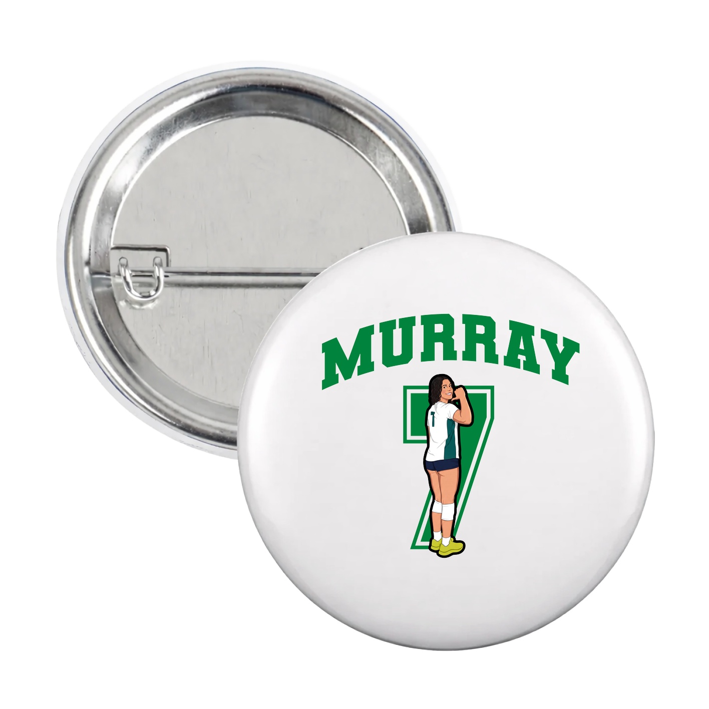 Game Day Button — Number in White
