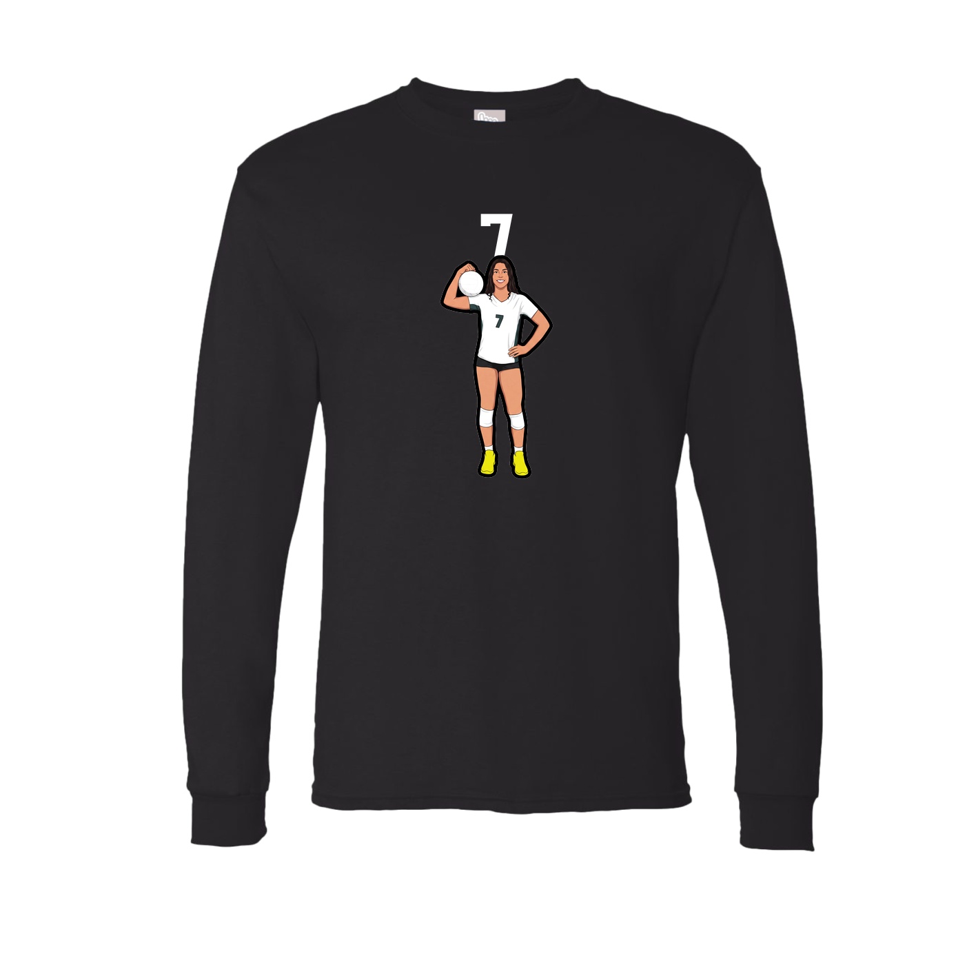 Long Sleeve Tee — Number Top in Black
