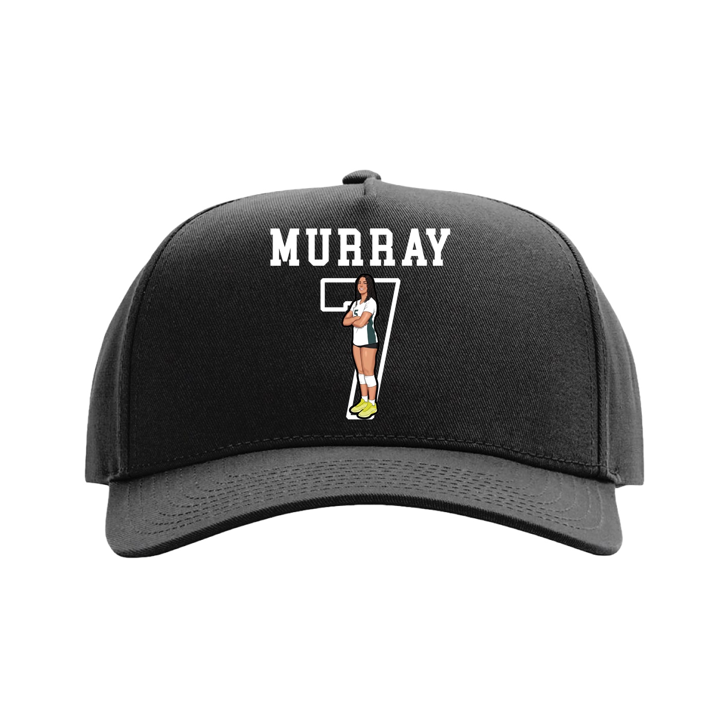 Full Fabric Five-Panel Champ Cap — Shirsey in Black