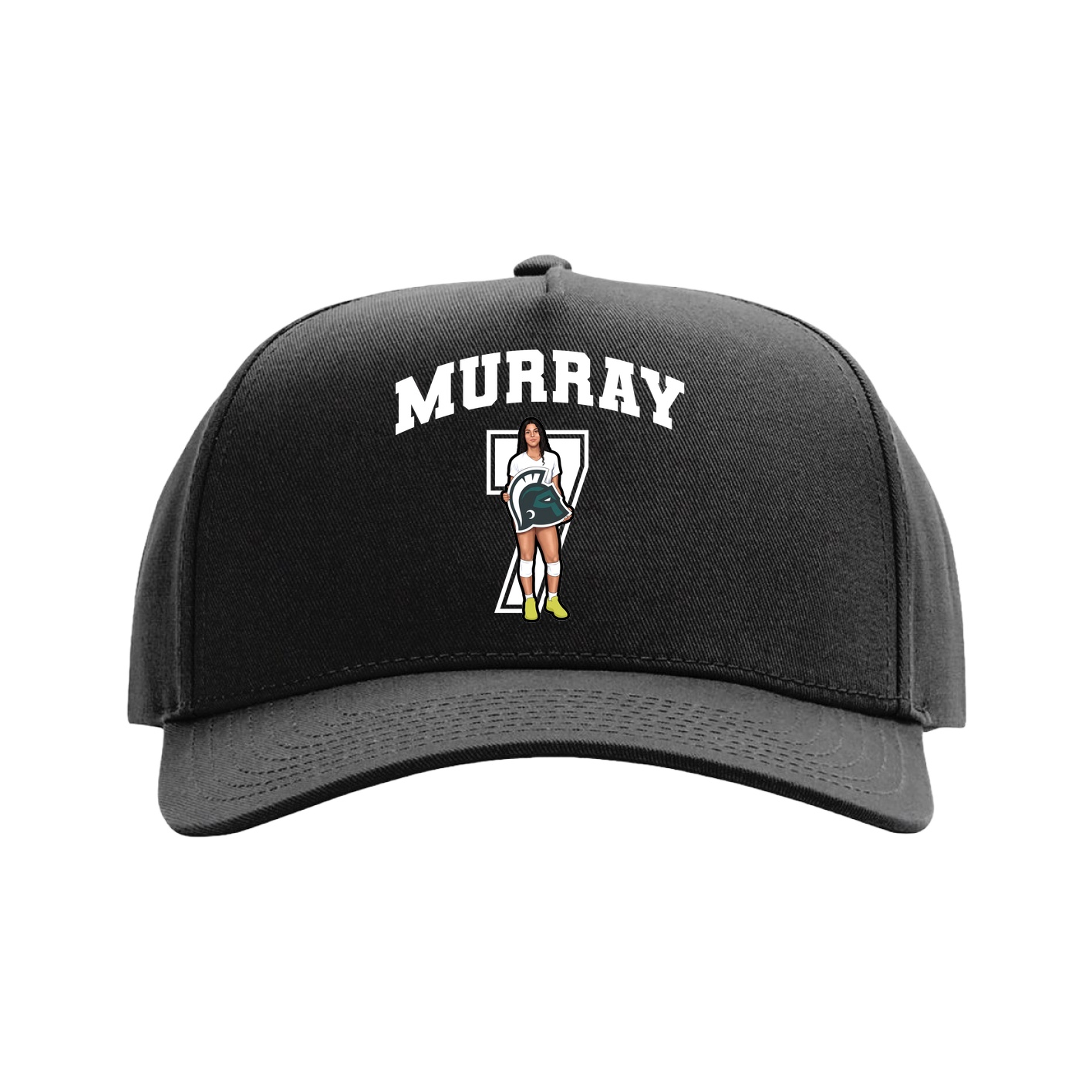 Full Fabric Five-Panel Champ Cap — Number in Black