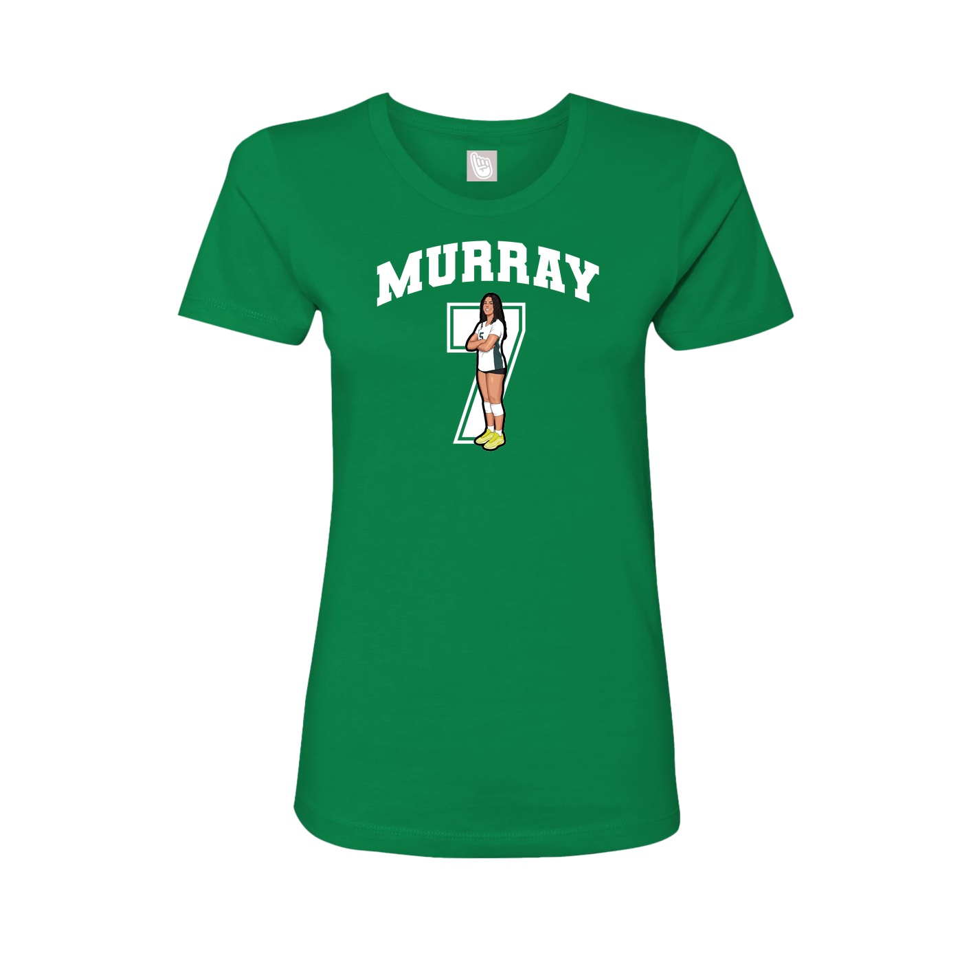 Fitted Women's Tee — Number in Green