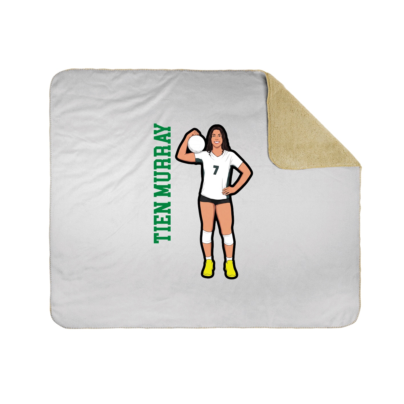 Throw Blanket — Name Vertical in White