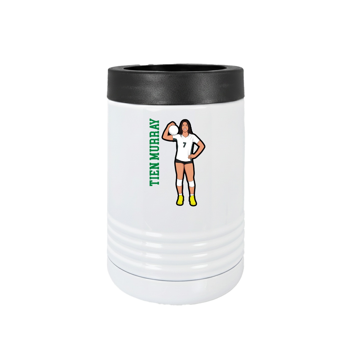 Beverage Holder — Name Vertical in White