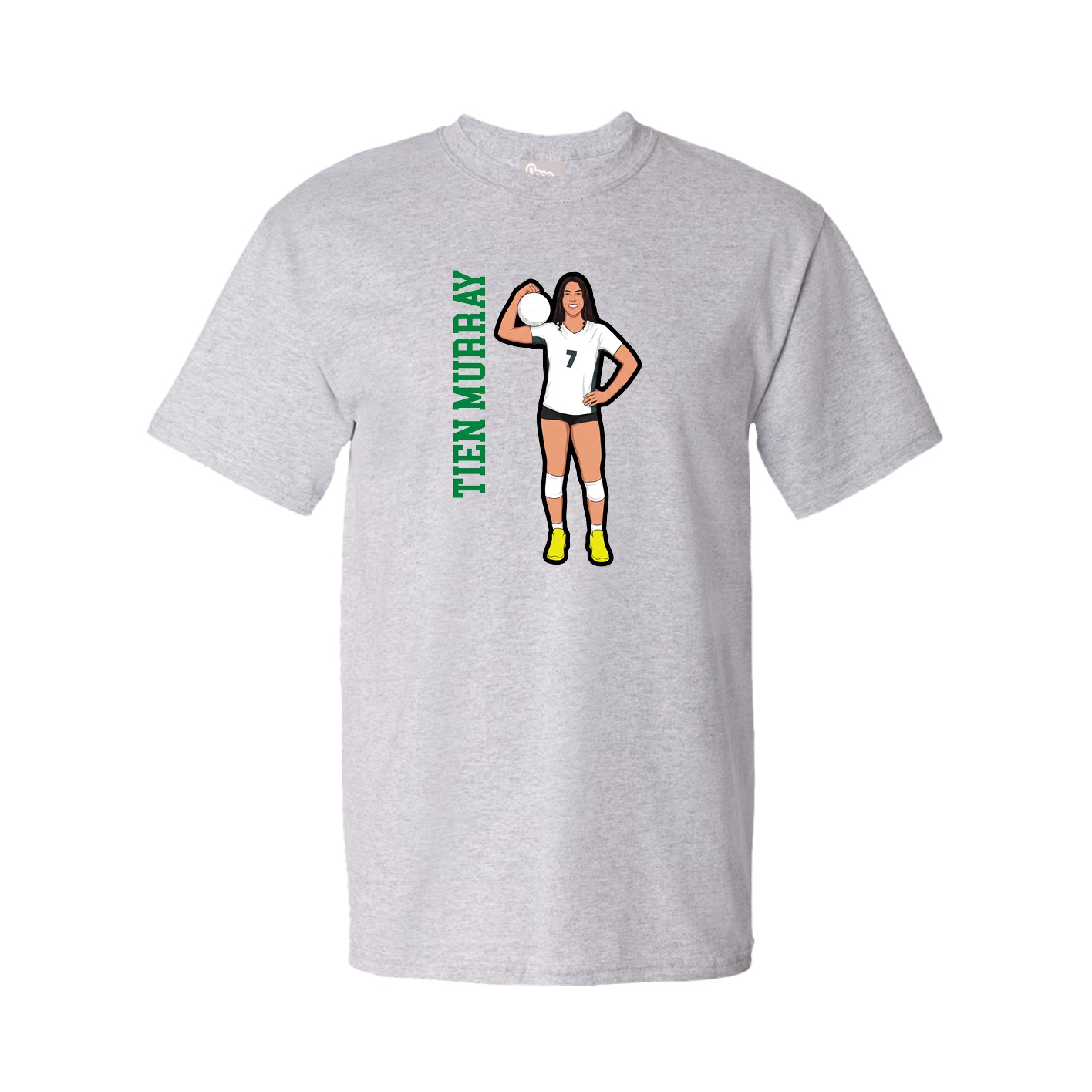 Youth Tee — Name Vertical in Grey