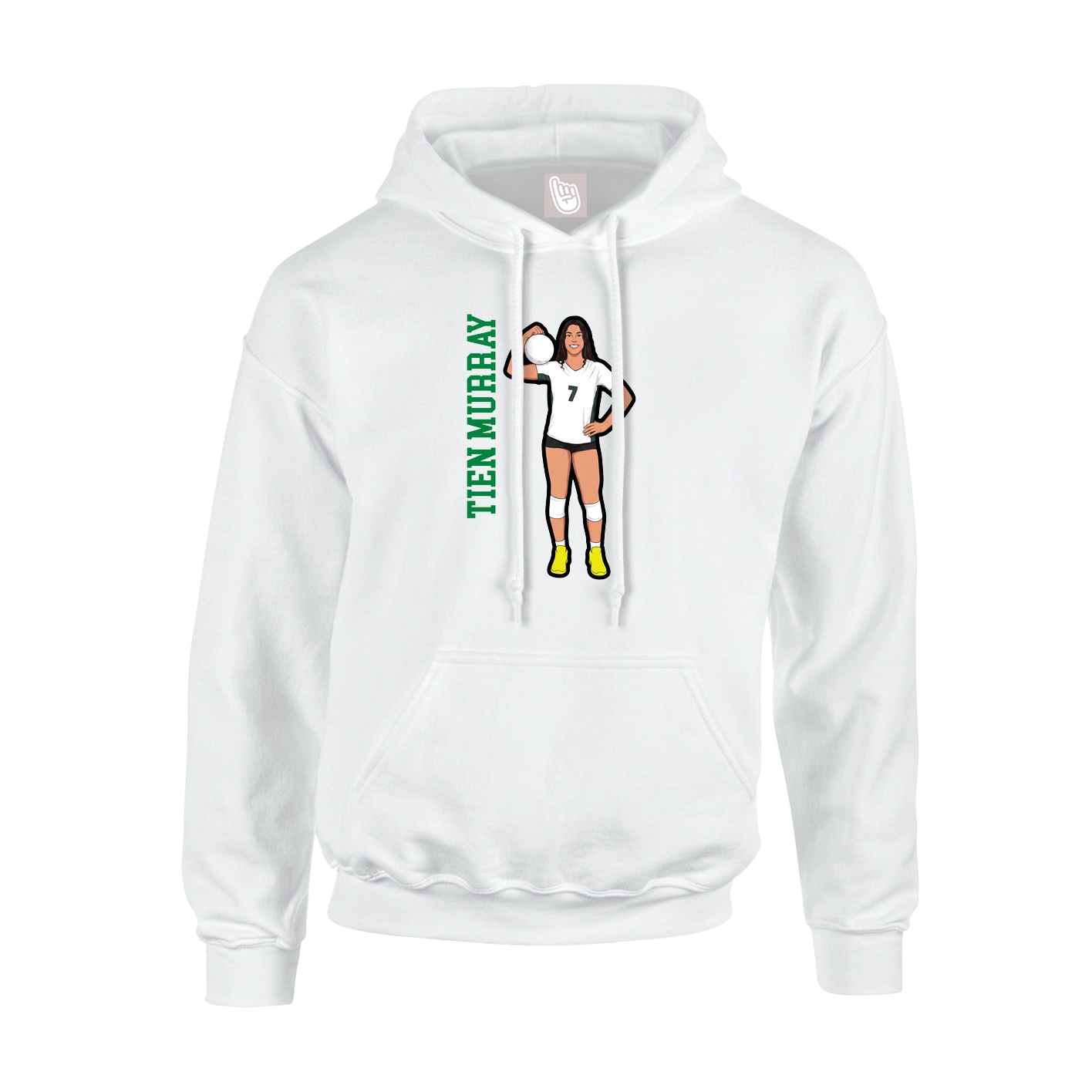 Hoodie — Name Vertical in White