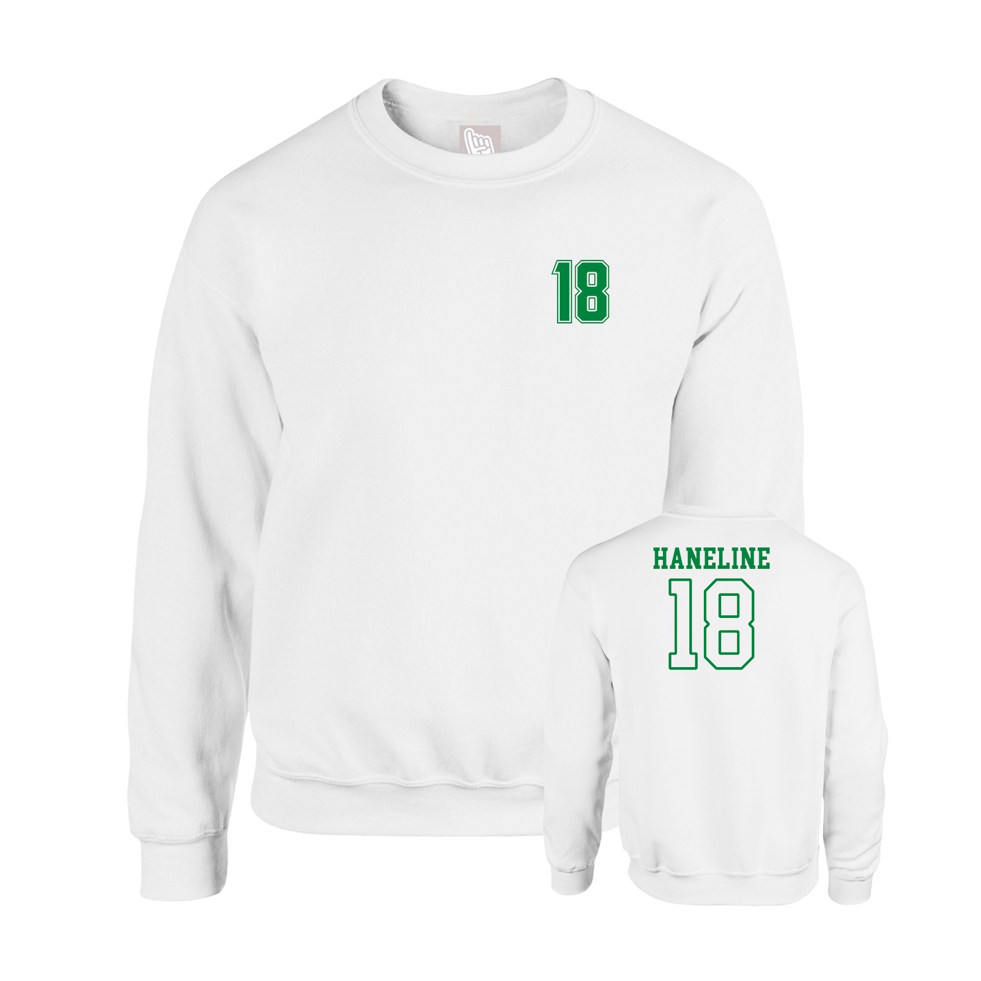 Fleece Crew — Chest Back in White