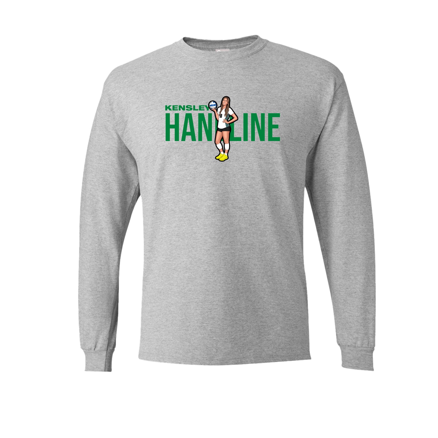 Long Sleeve Tee — Player Name in Grey