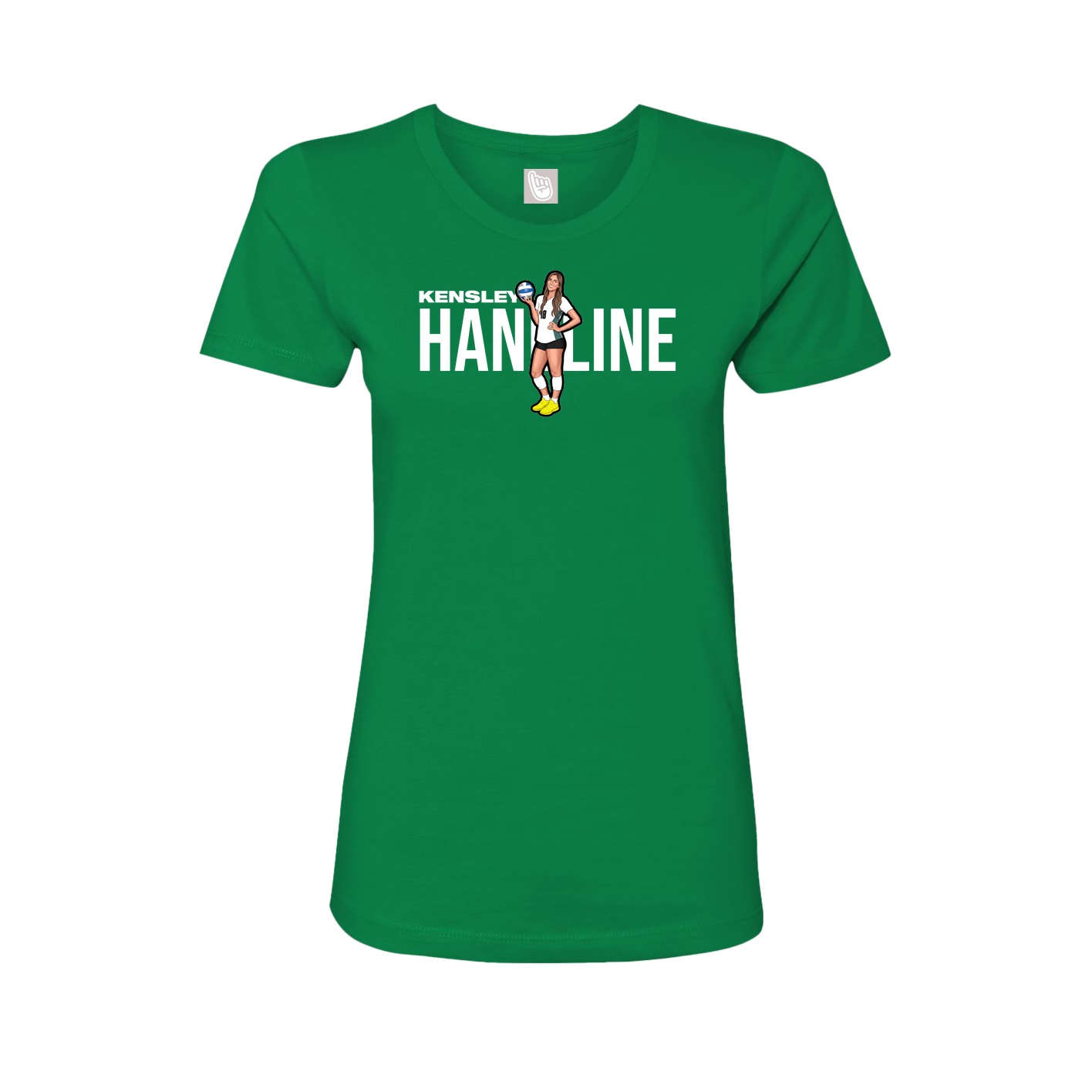 Fitted Women's Tee — Player Name in Green