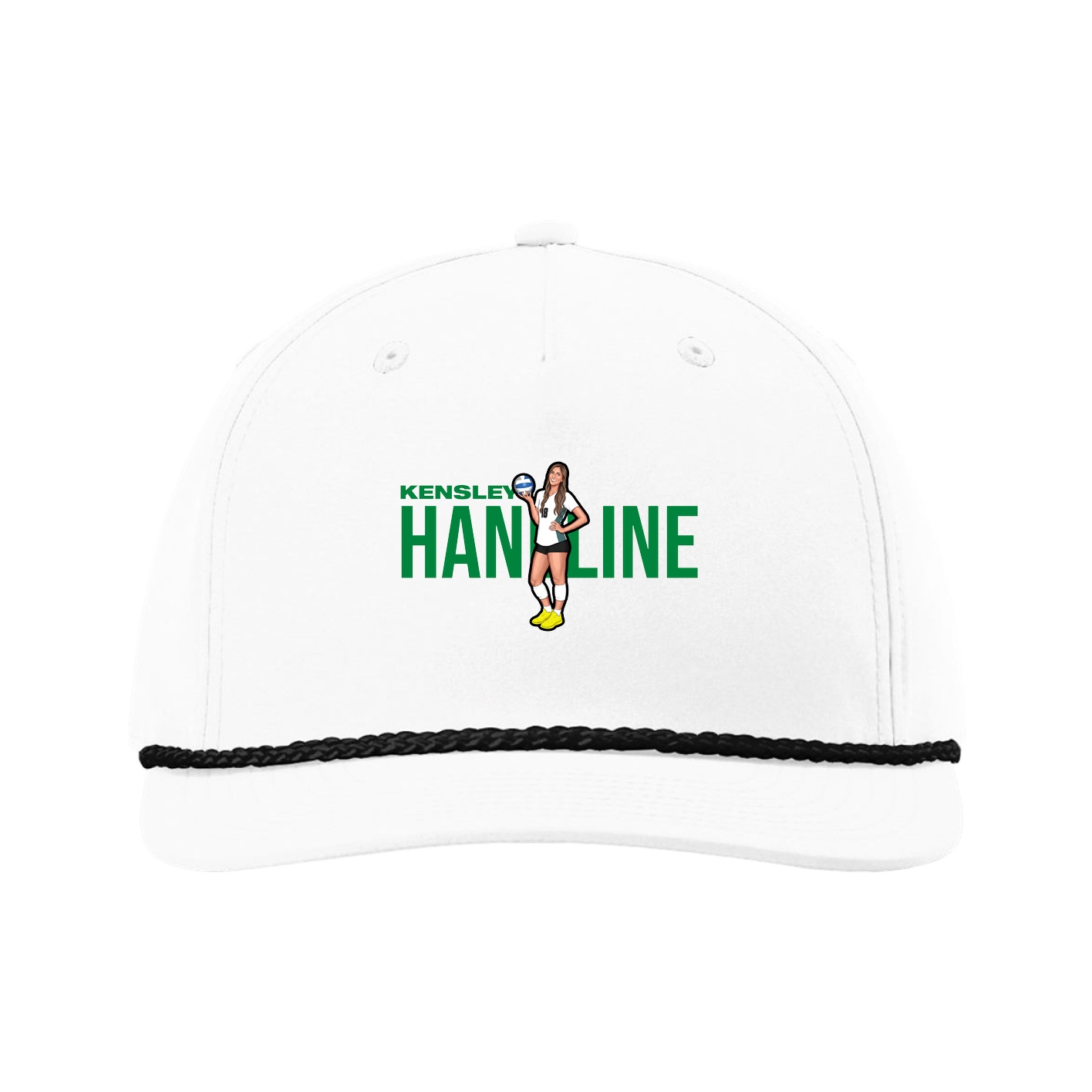Five-Panel Classic Rope Cap — Player Name in White