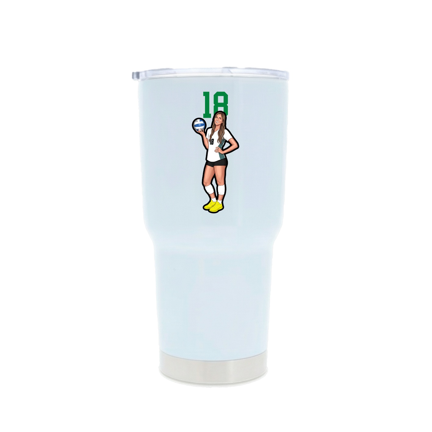 30oz Stainless Steel Tumbler — Number Top in White
