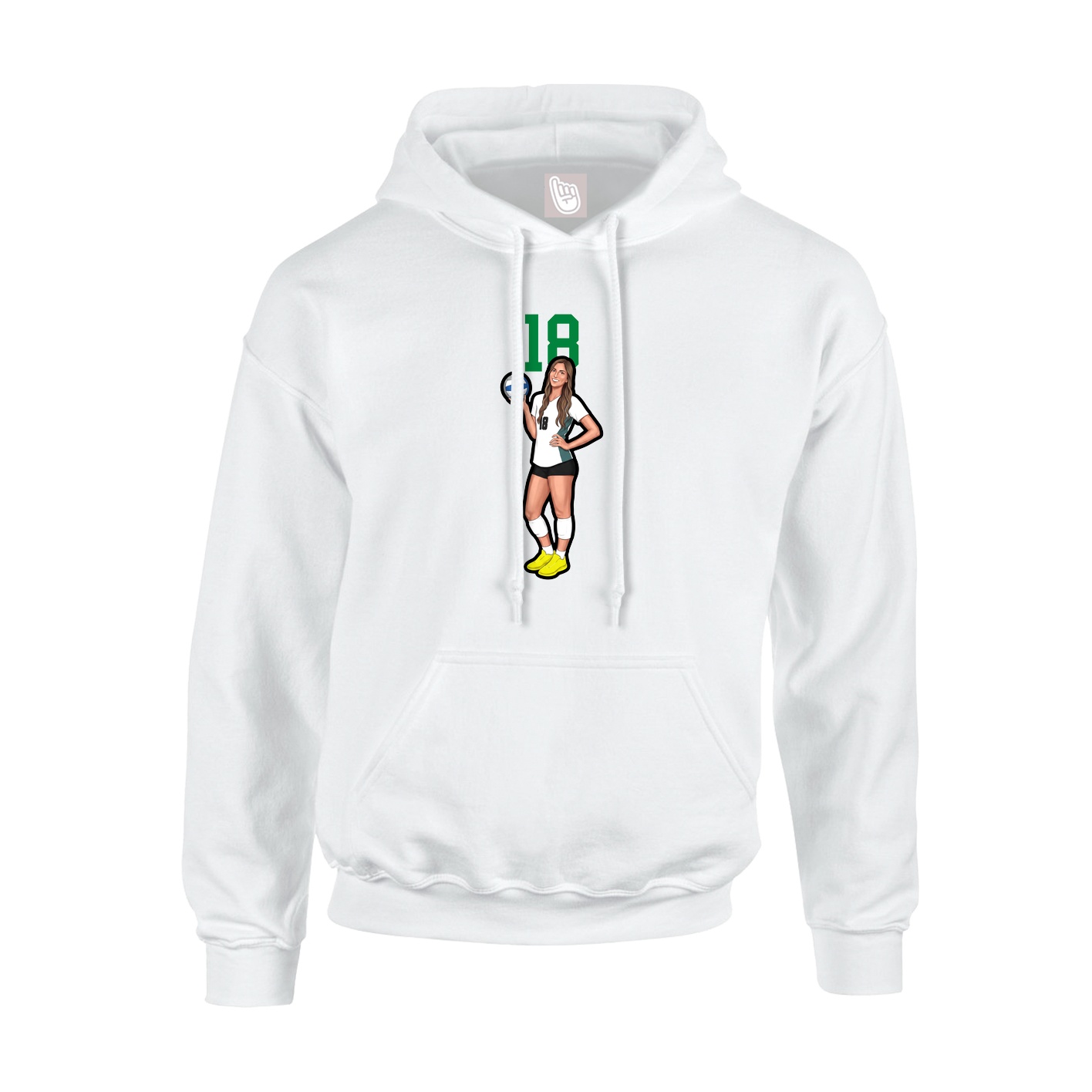 Youth Hoodie — Number Top in White