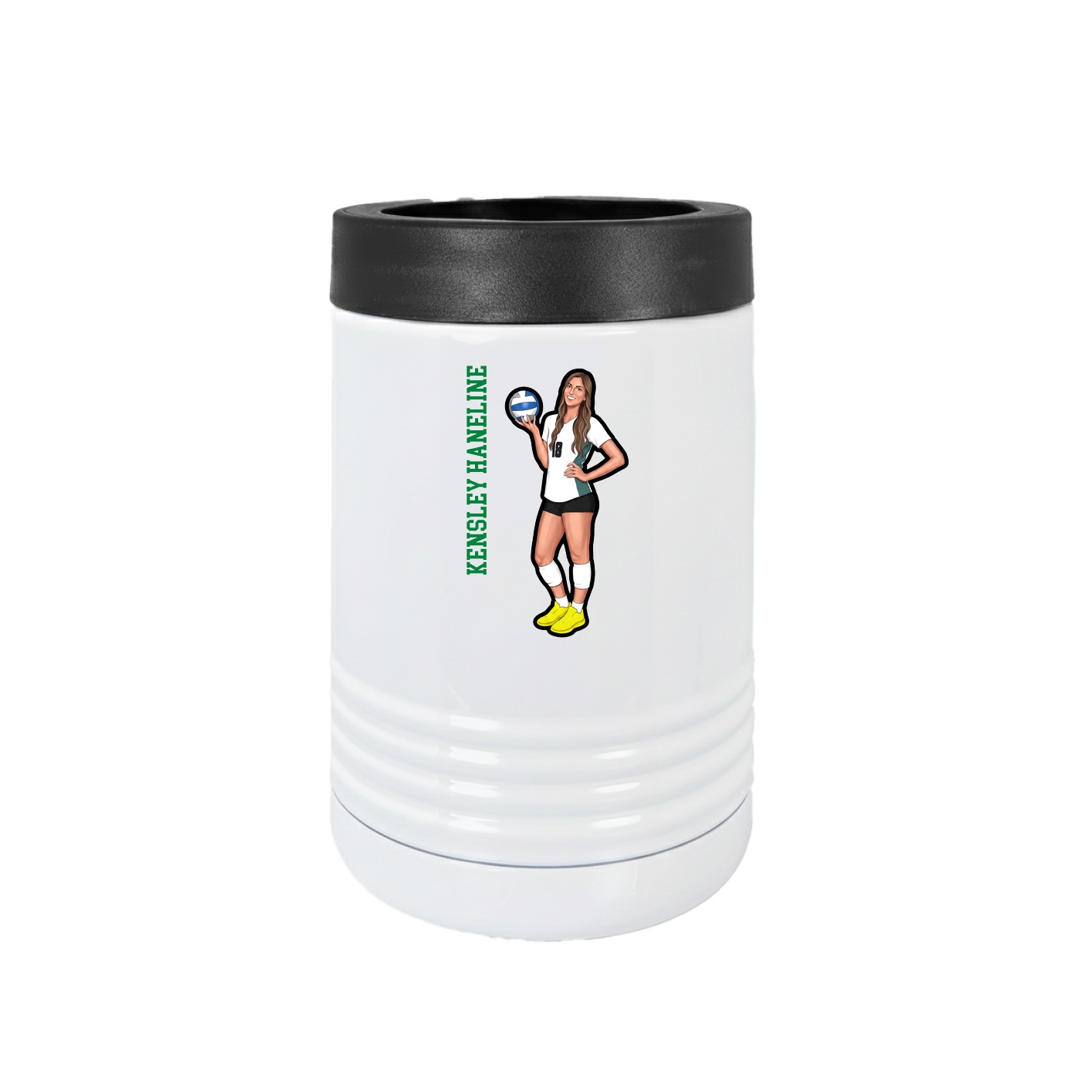 Beverage Holder — Name Vertical in White