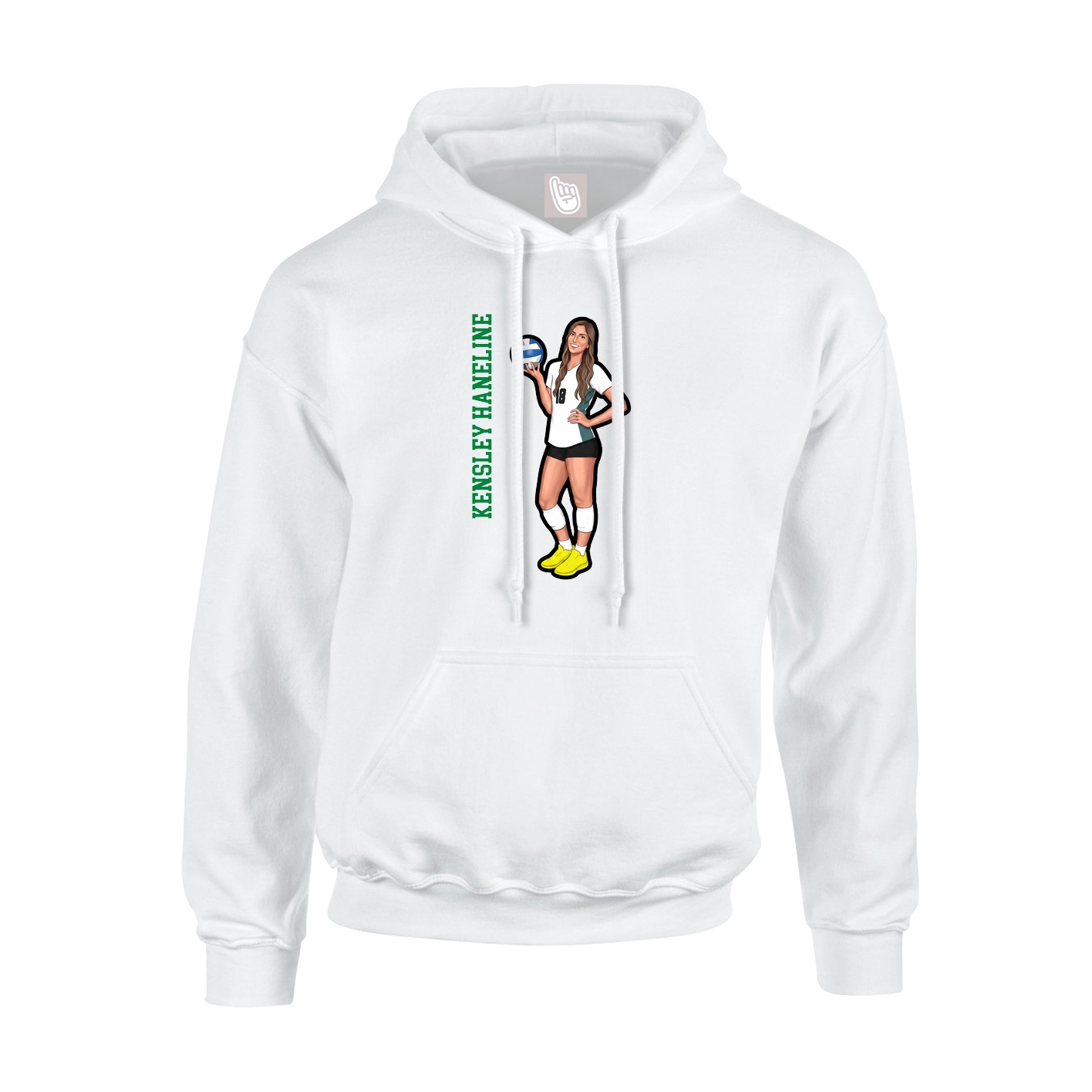 Hoodie — Name Vertical in White