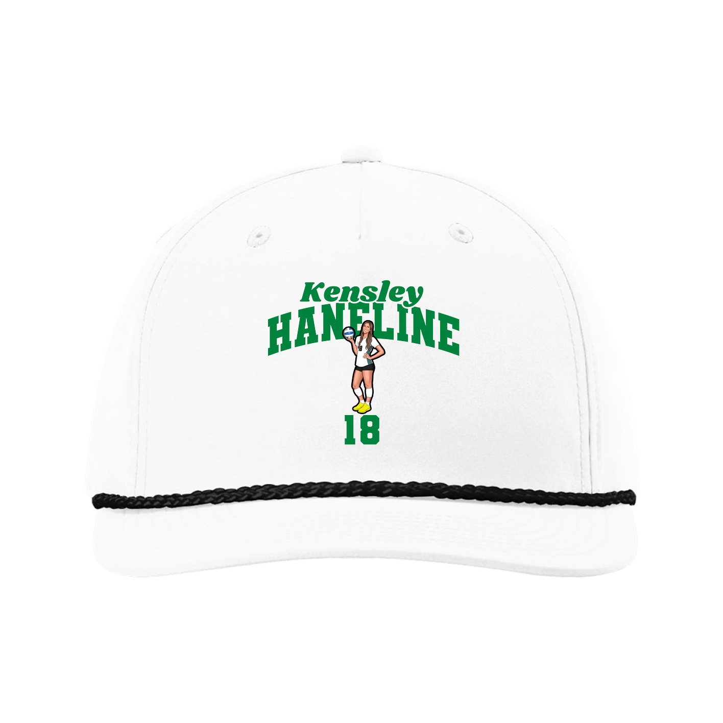 Five-Panel Classic Rope Cap — Signature Arch in White