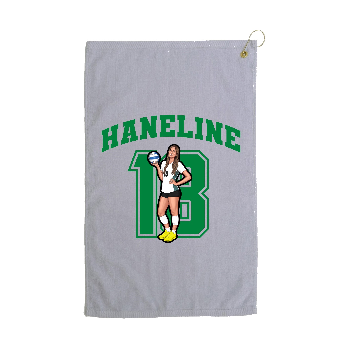 Golf Towel — Number in Grey