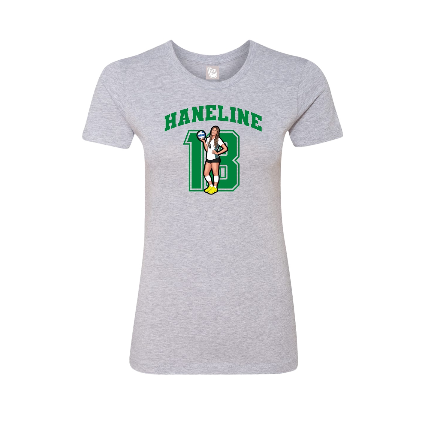 Fitted Women's Tee — Number in Grey