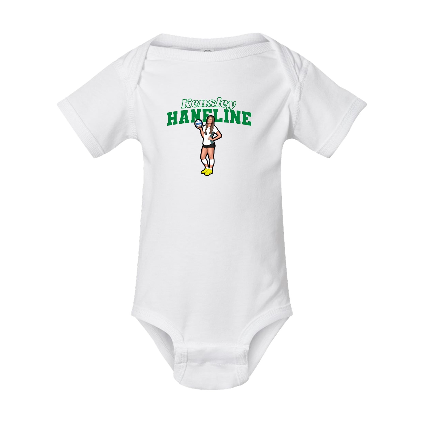 Baby Onesie — Name Arch in White
