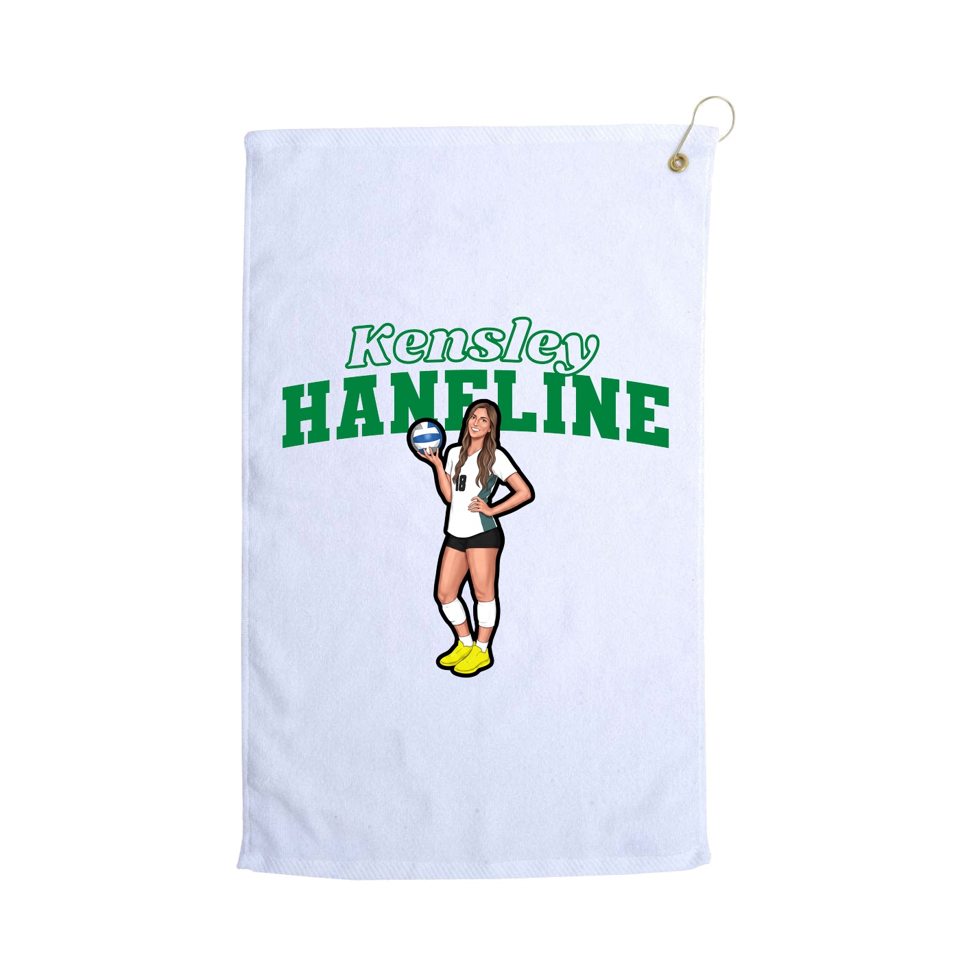 Golf Towel — Name Arch in White