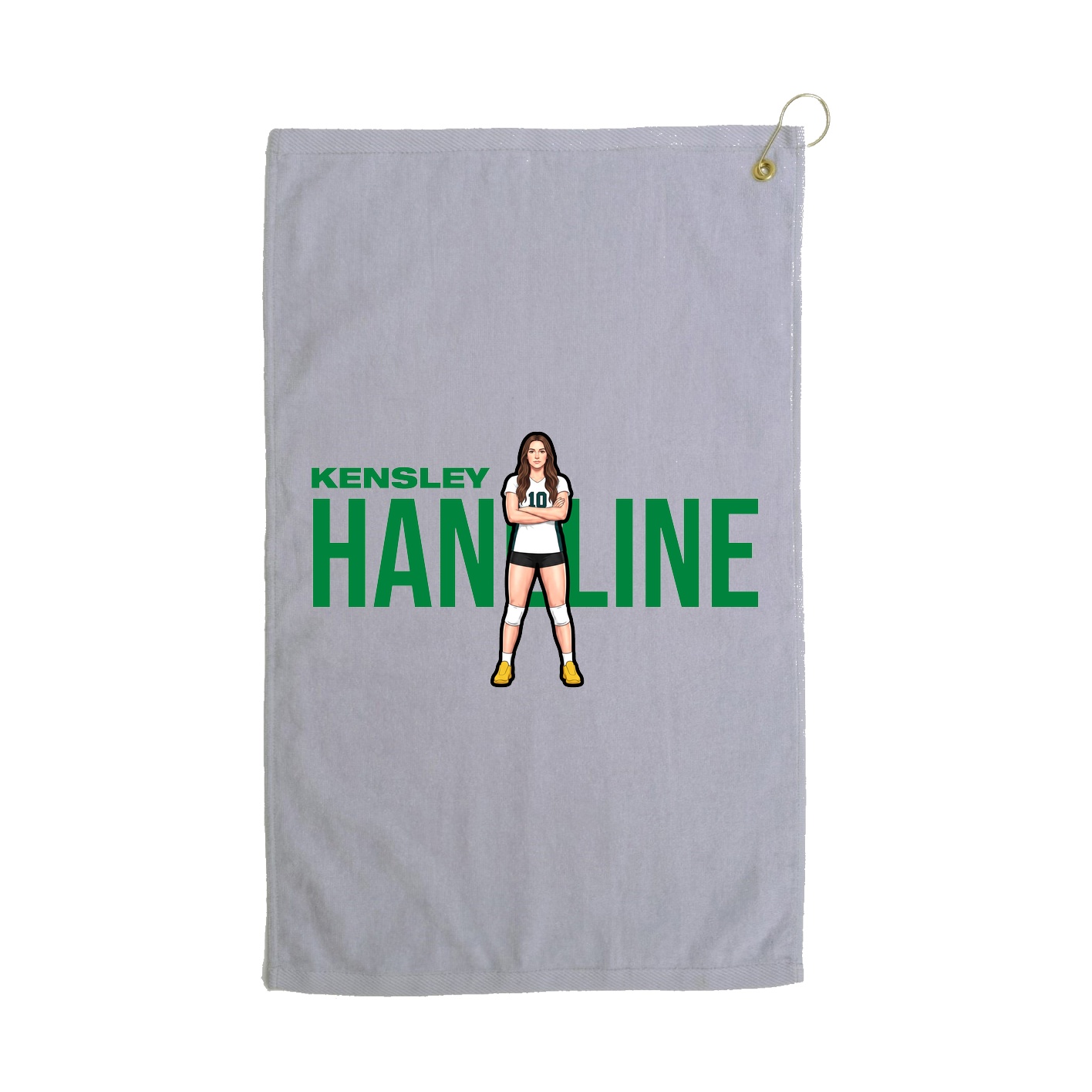 Golf Towel — Player Name in Grey