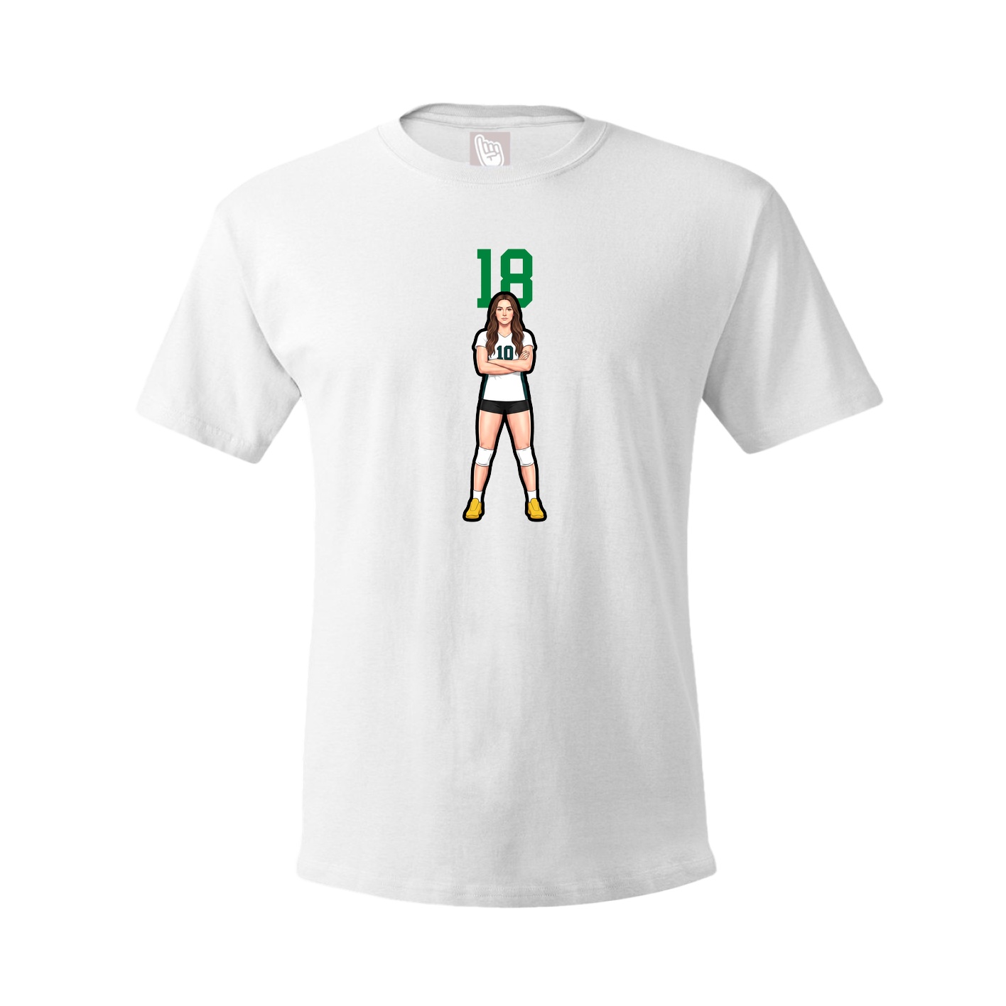 Youth Tee — Number Top in White