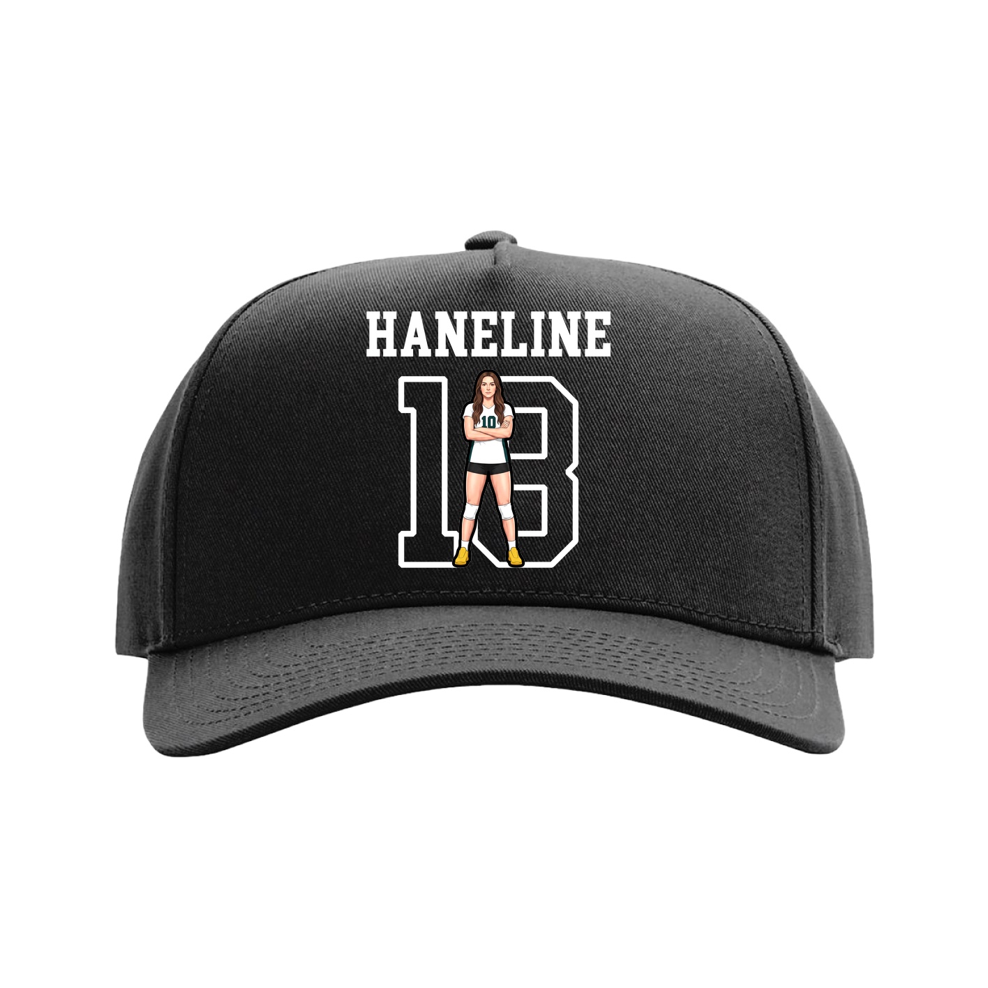 Full Fabric Five-Panel Champ Cap — Shirsey in Black