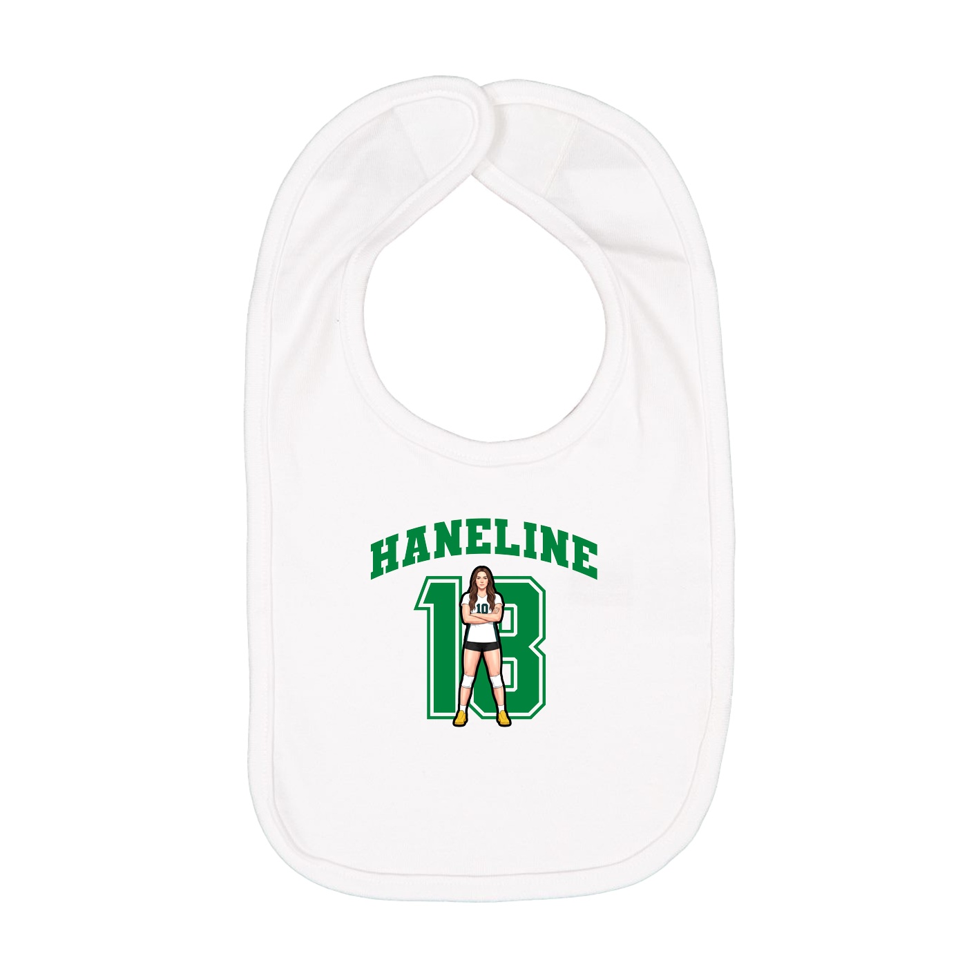 Infant Bib — Number in White