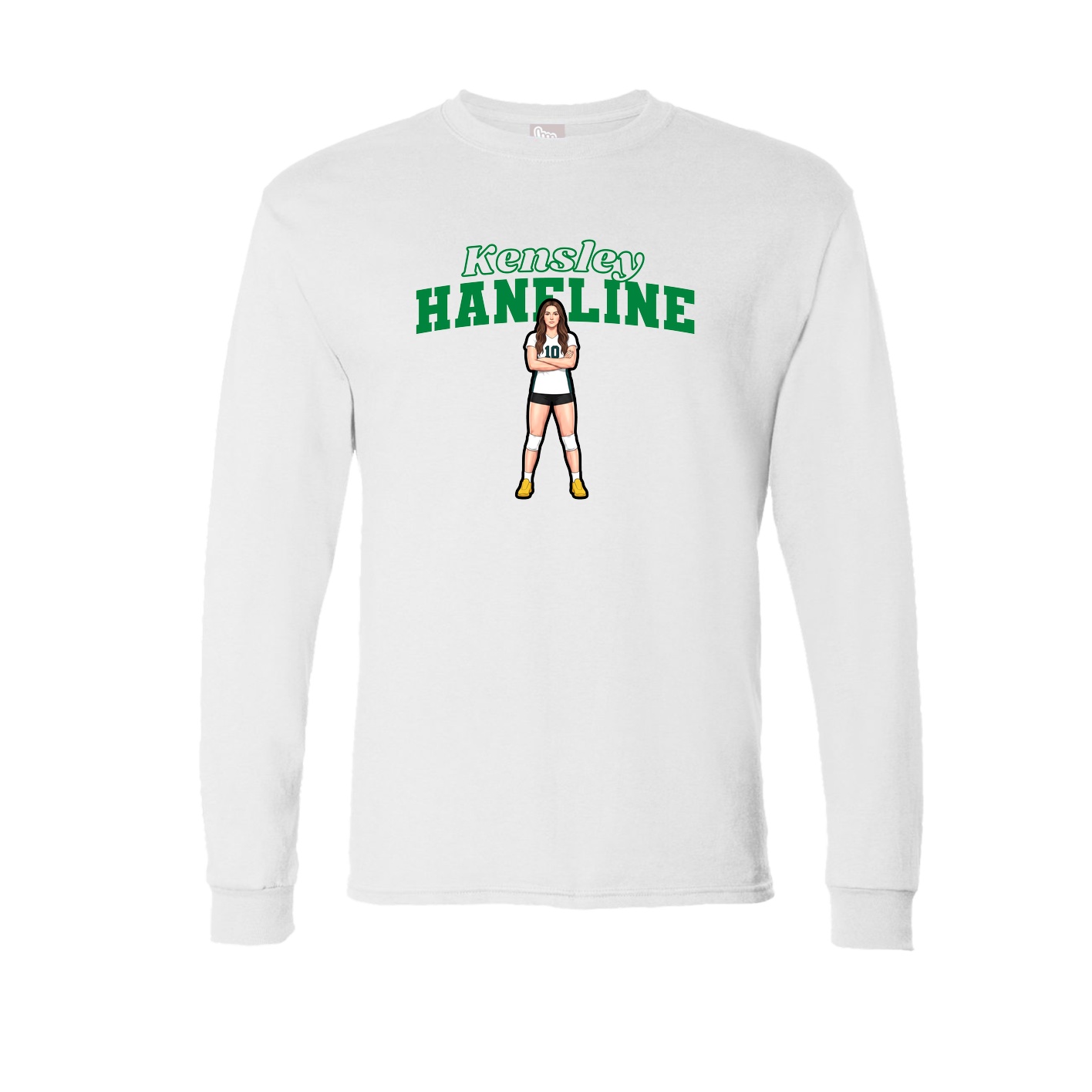 Long Sleeve Tee — Name Arch in White