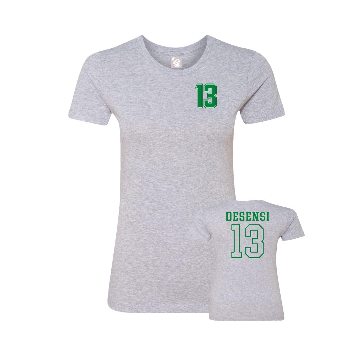 Fitted Women's Tee — Chest Back in Grey