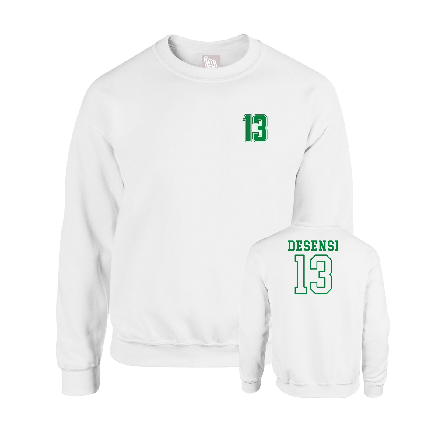 Fleece Crew — Chest Back in White