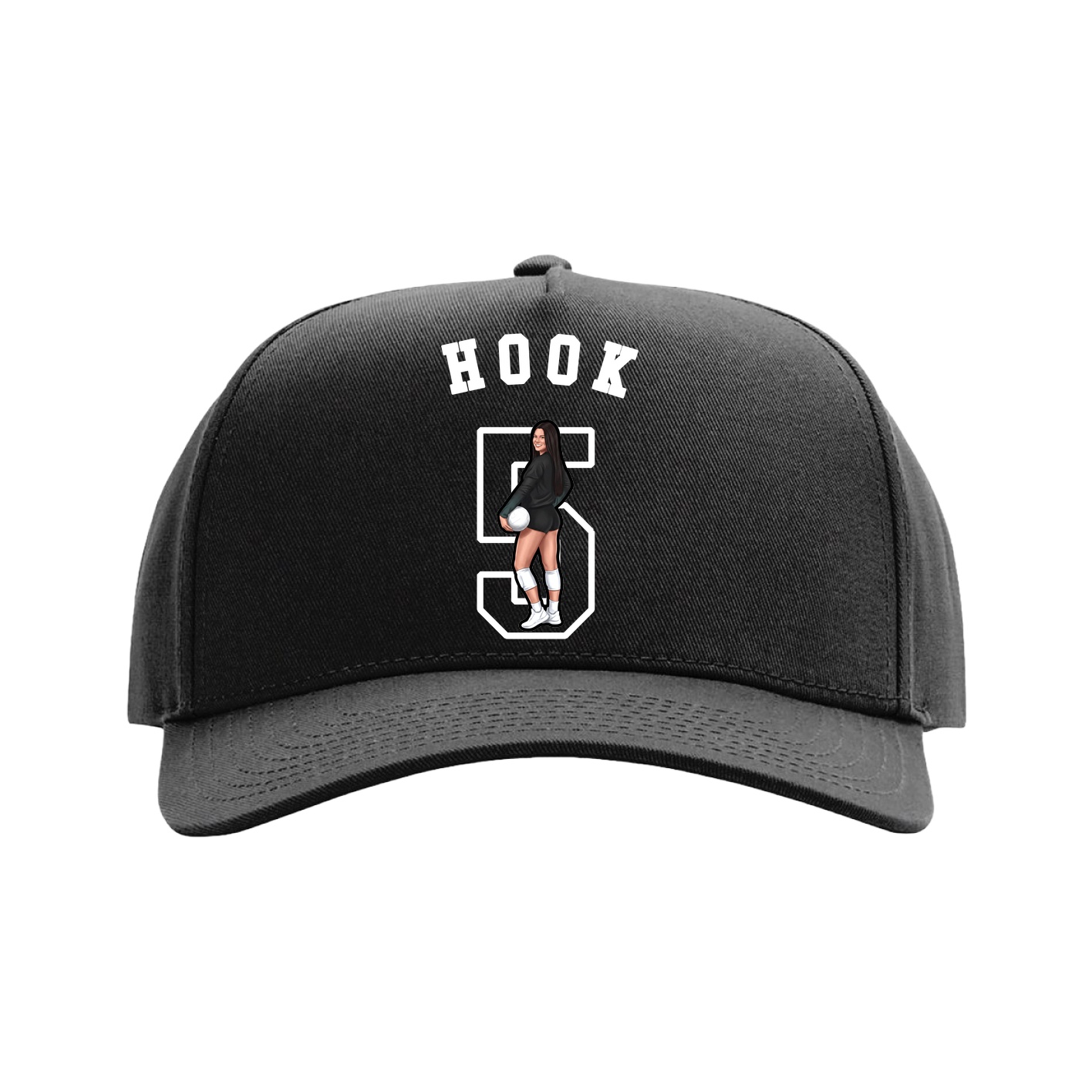 Full Fabric Five-Panel Champ Cap — Shirsey Arch in Black