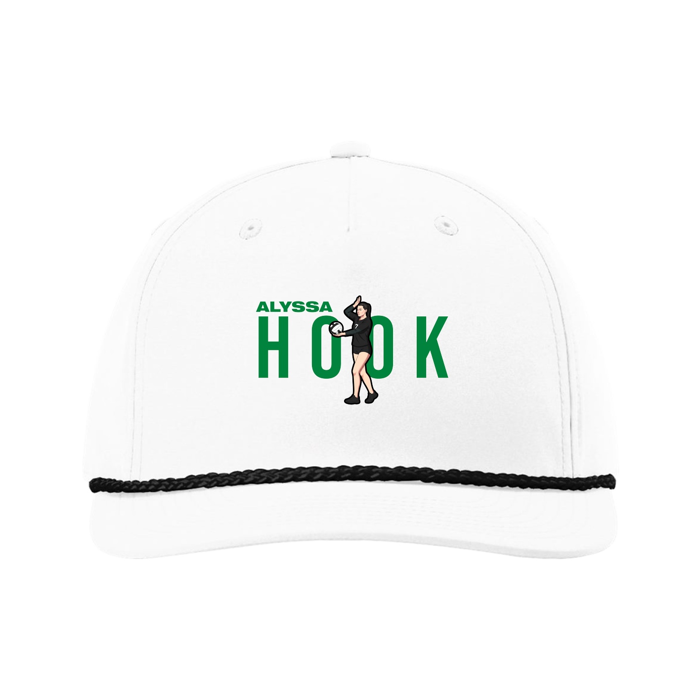Five-Panel Classic Rope Cap — Player Name in White