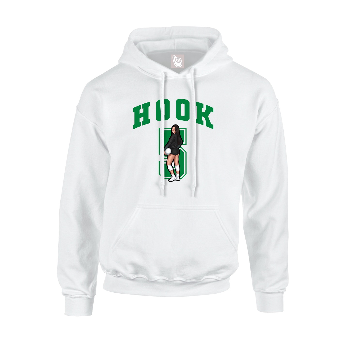 Youth Hoodie — Number in White
