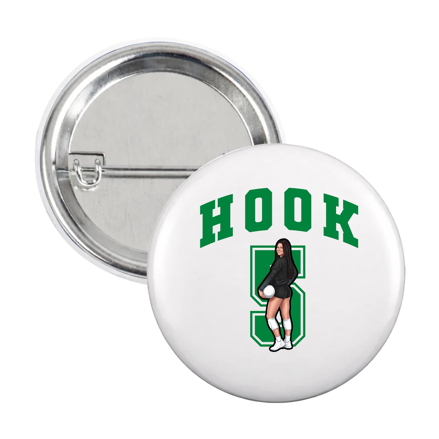 Game Day Button — Number in White