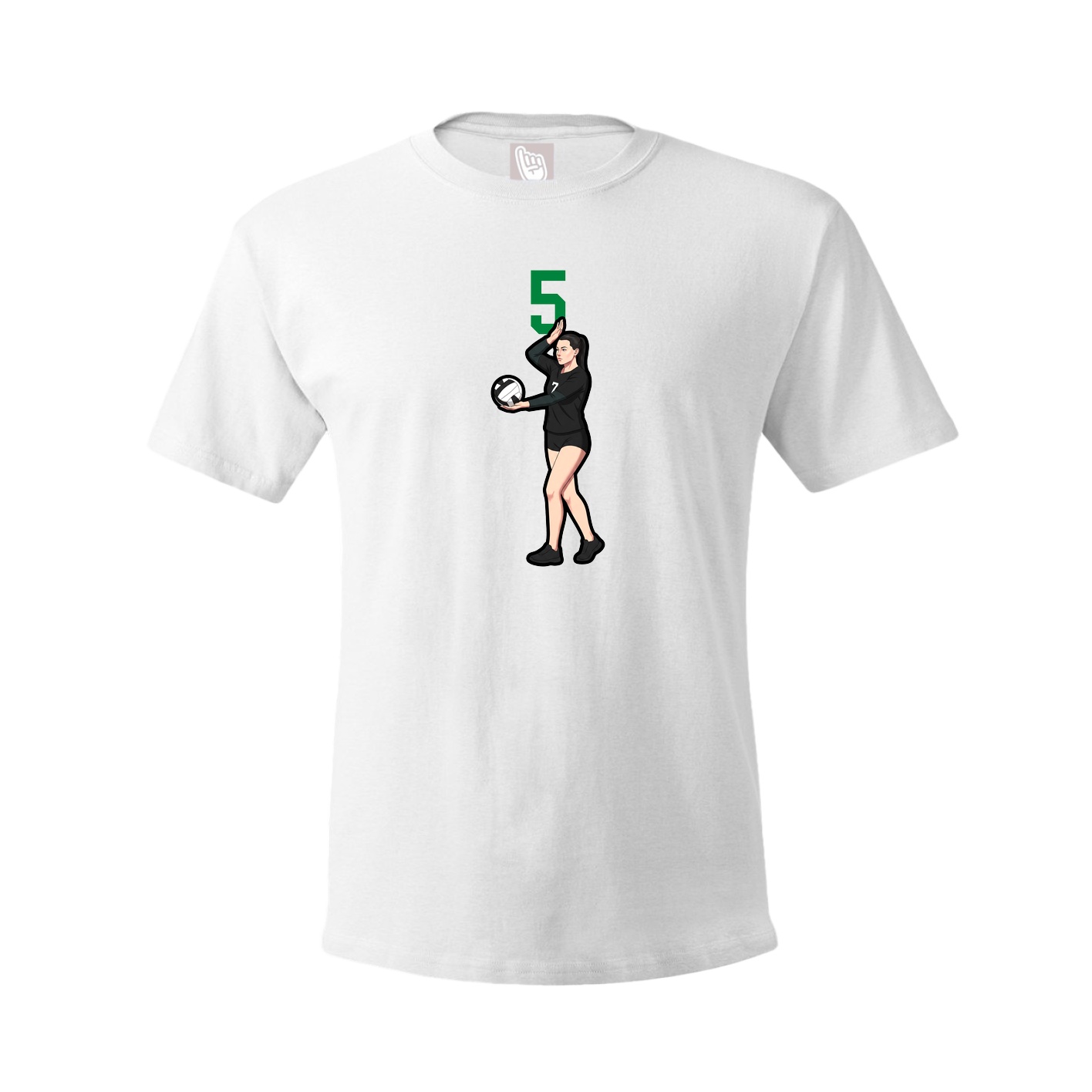 Youth Tee — Number Top in White