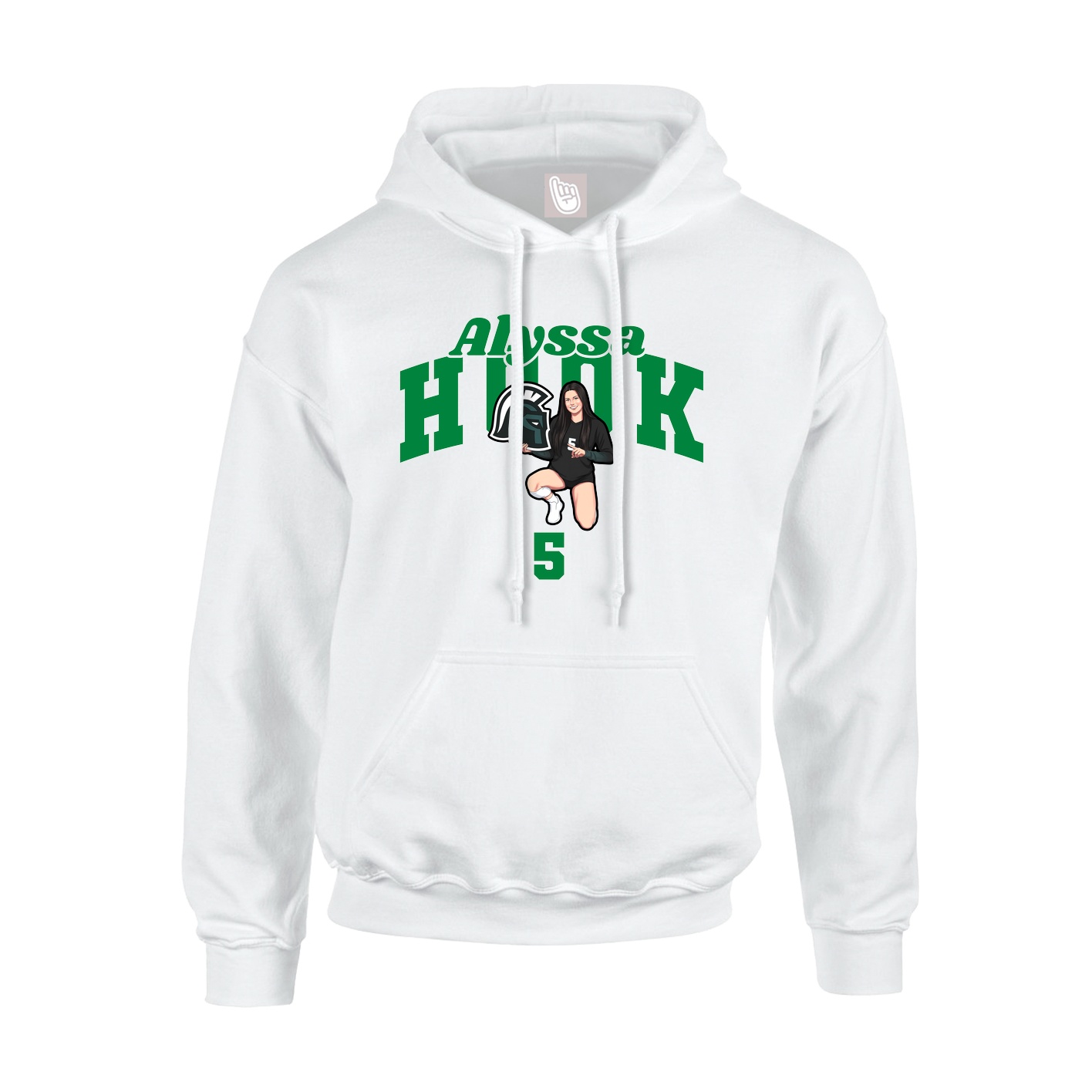 Hoodie — Signature Arch in White