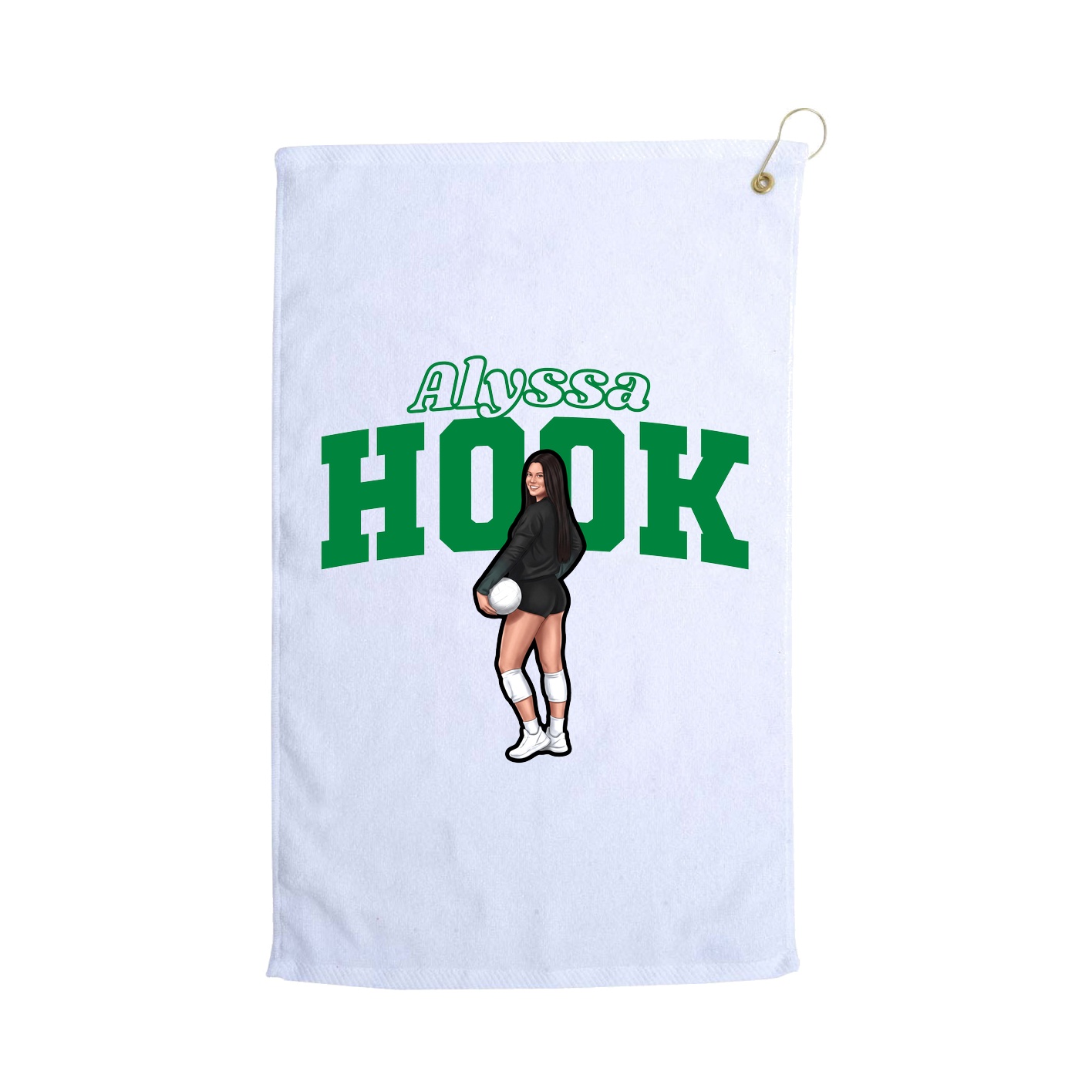 Golf Towel — Name Arch in White