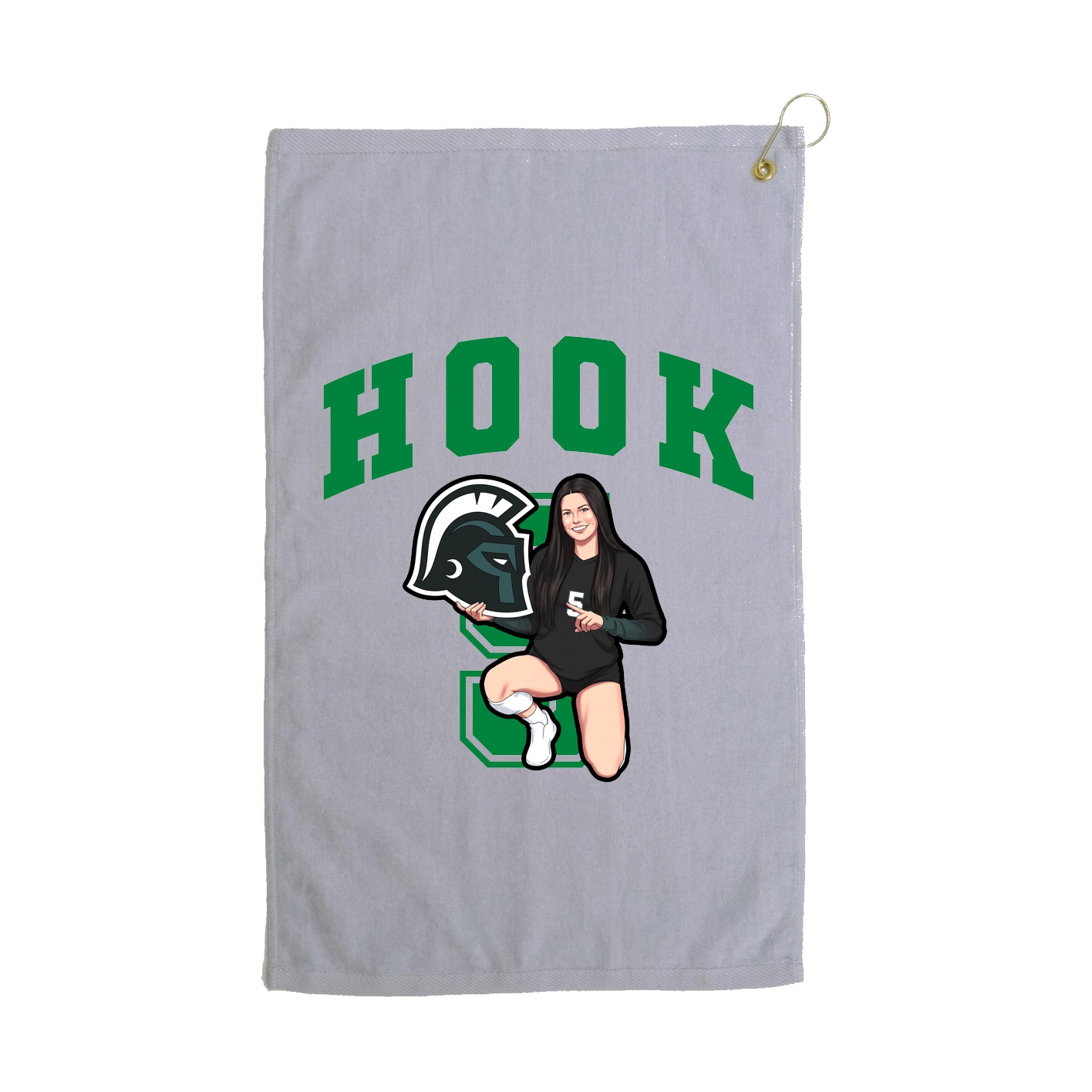 Golf Towel — Number in Grey
