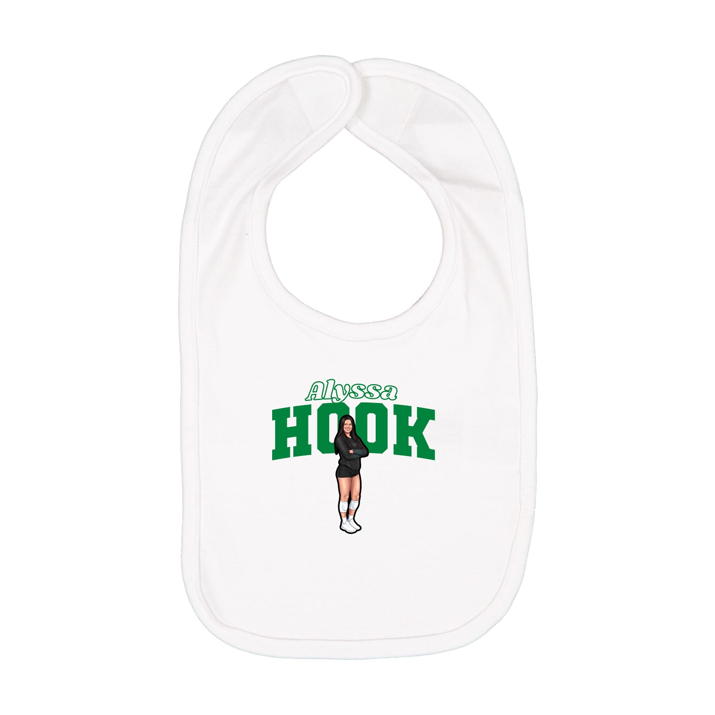 Infant Bib — Name Arch in White